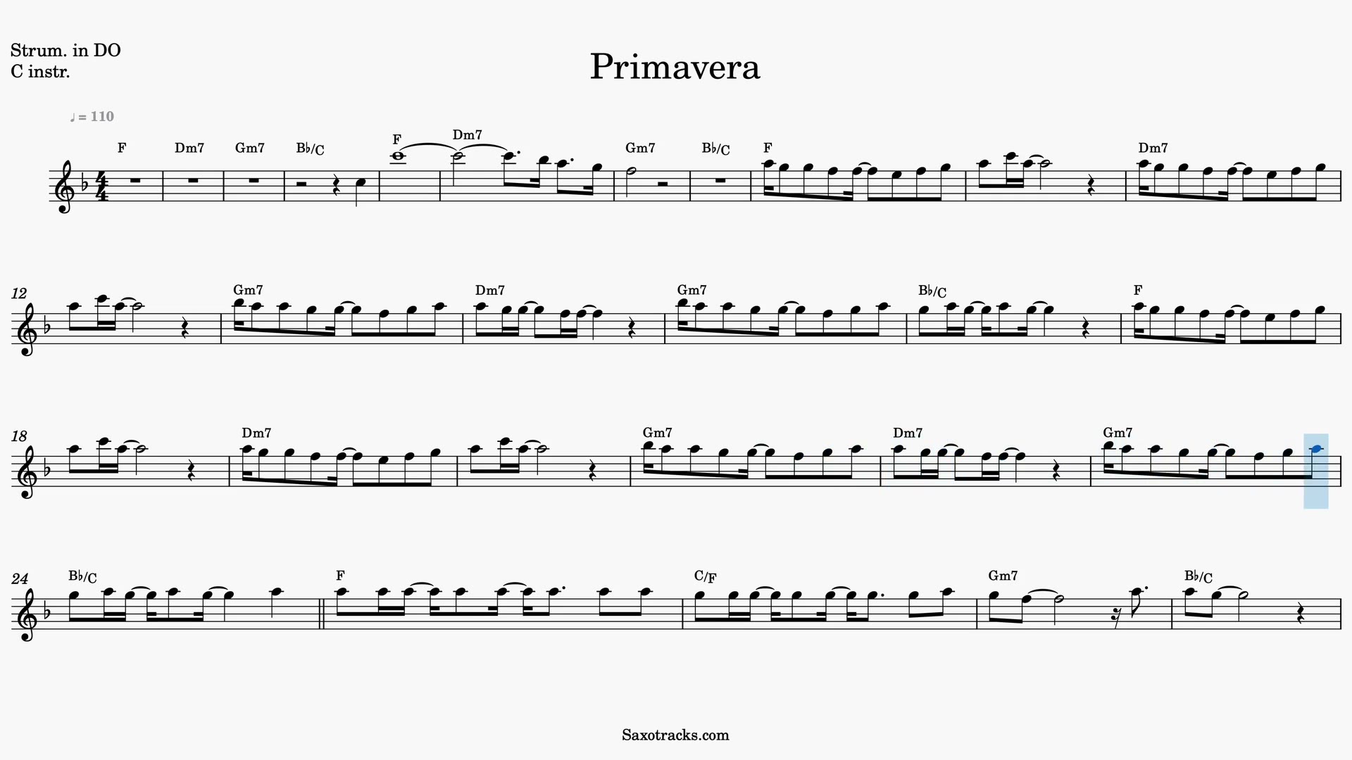 Primavera — Anteprima video spartito in Do
