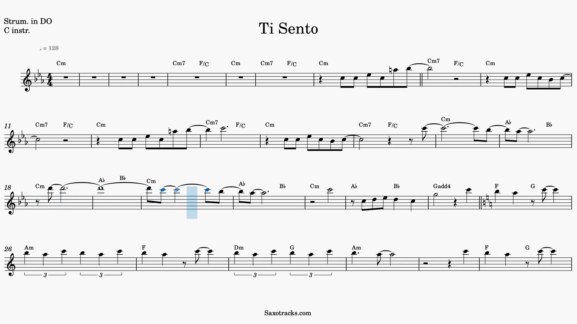 Ti Sento — Anteprima video spartito in Do
