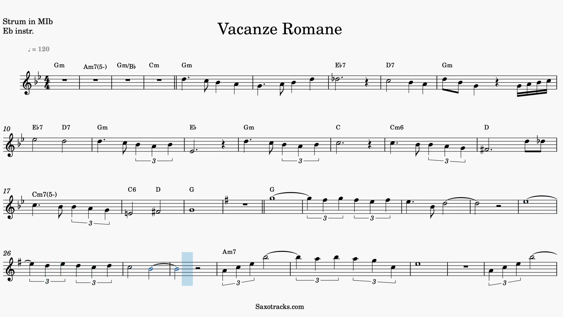 Vacanze Romane — Anteprima video spartito in Mib