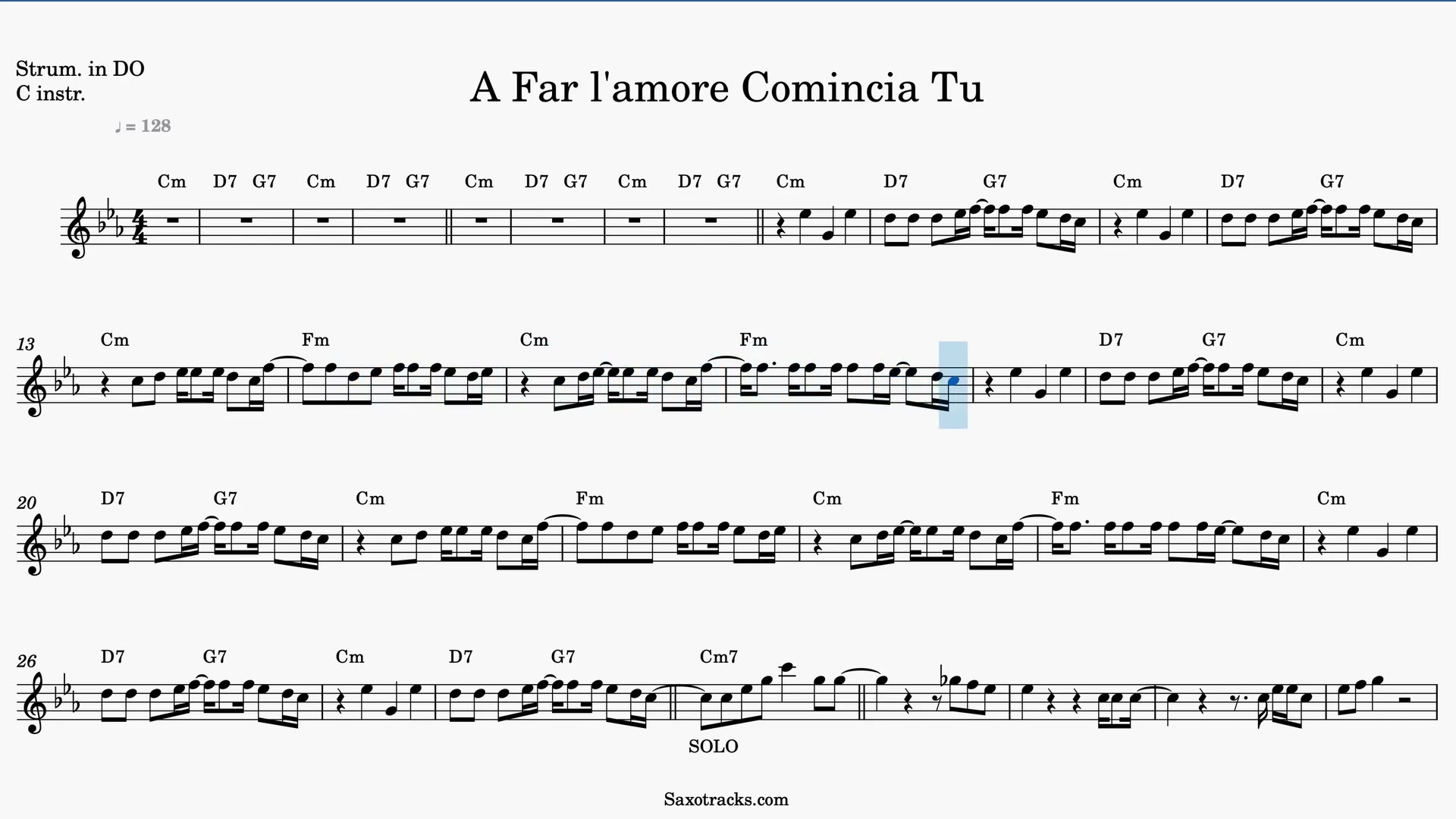 A far l'amore comincia tu — Anteprima video spartito in Do