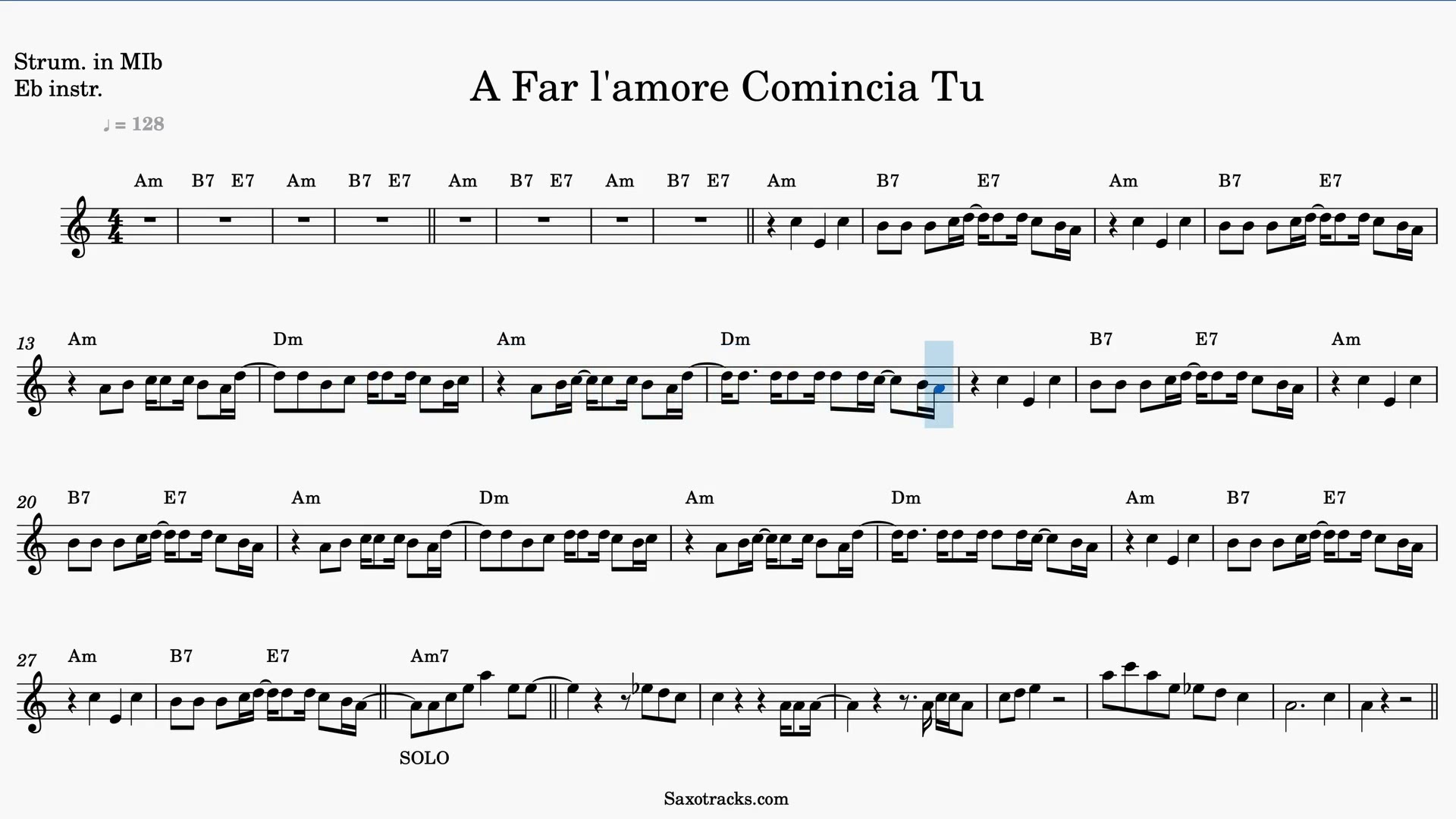 A far l'amore comincia tu — Anteprima video spartito in Mib