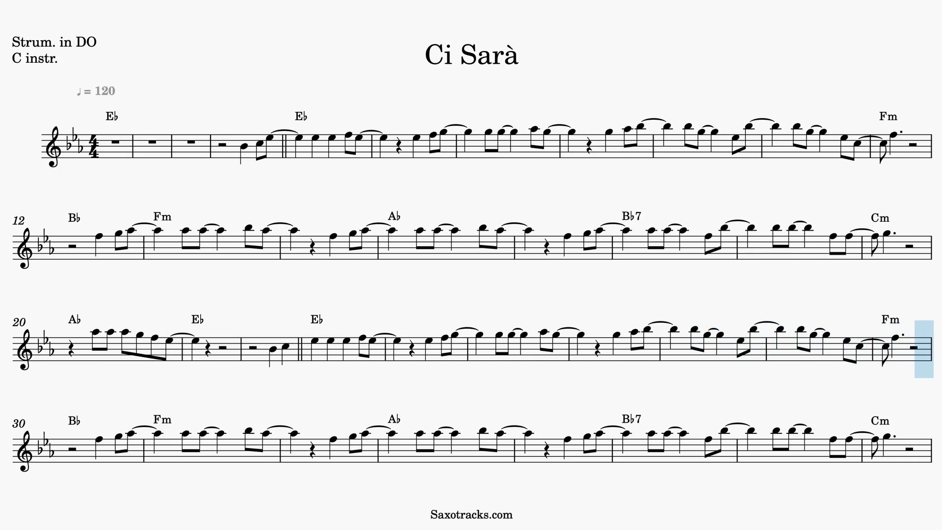 Ci Sarà — Video-Notenvorschau in C