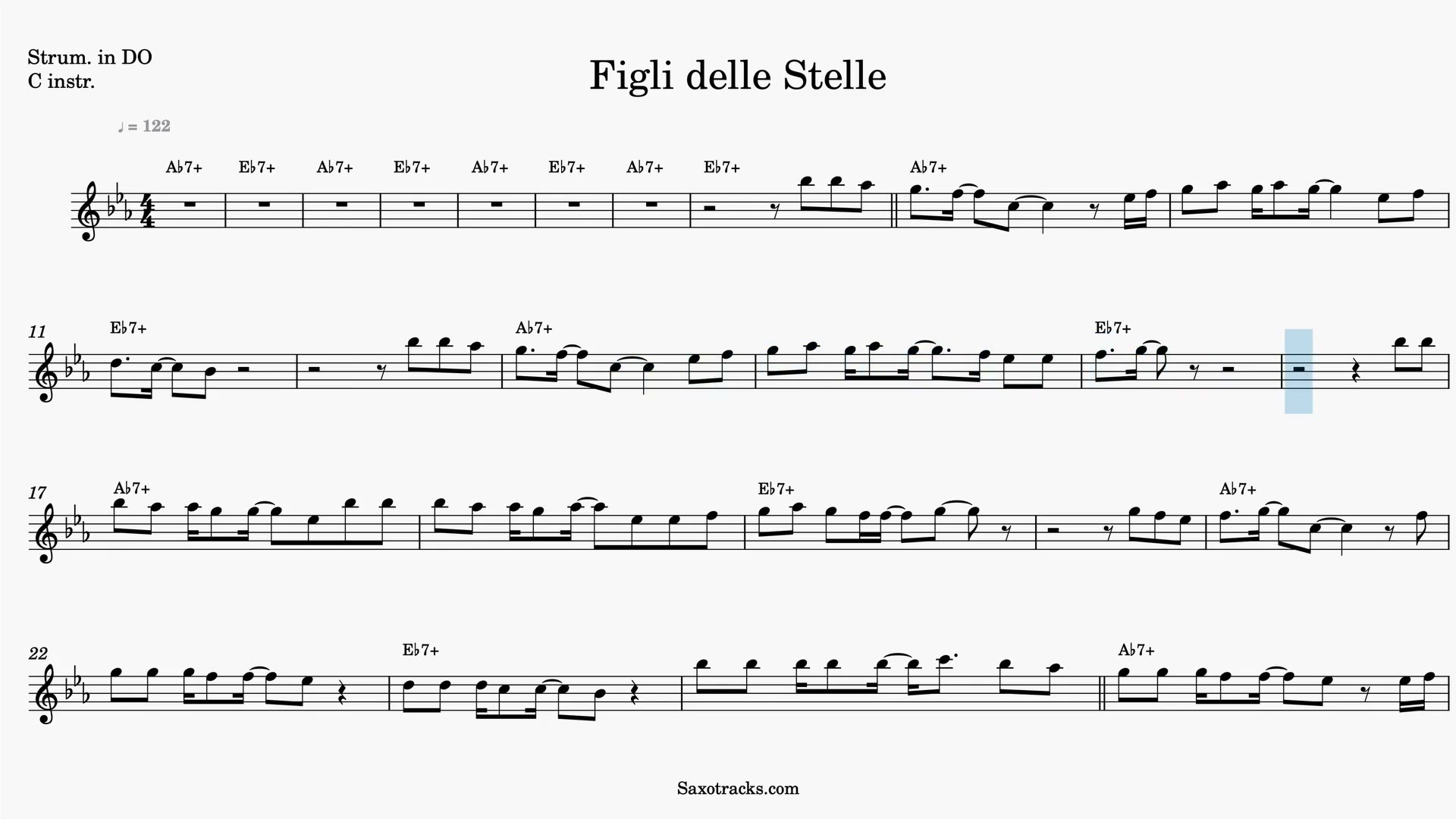 Figli delle Stelle — Prévia do vídeo de partitura em Dó