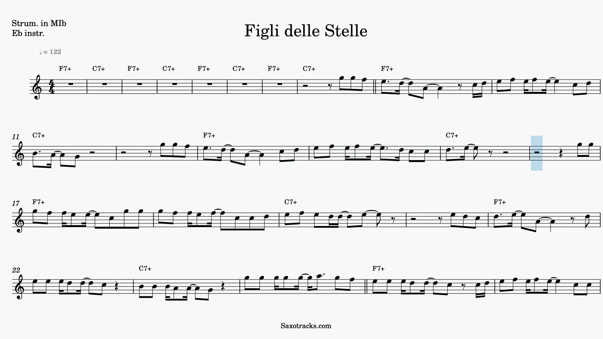 Figli delle Stelle — Prévia do vídeo de partitura em Mib