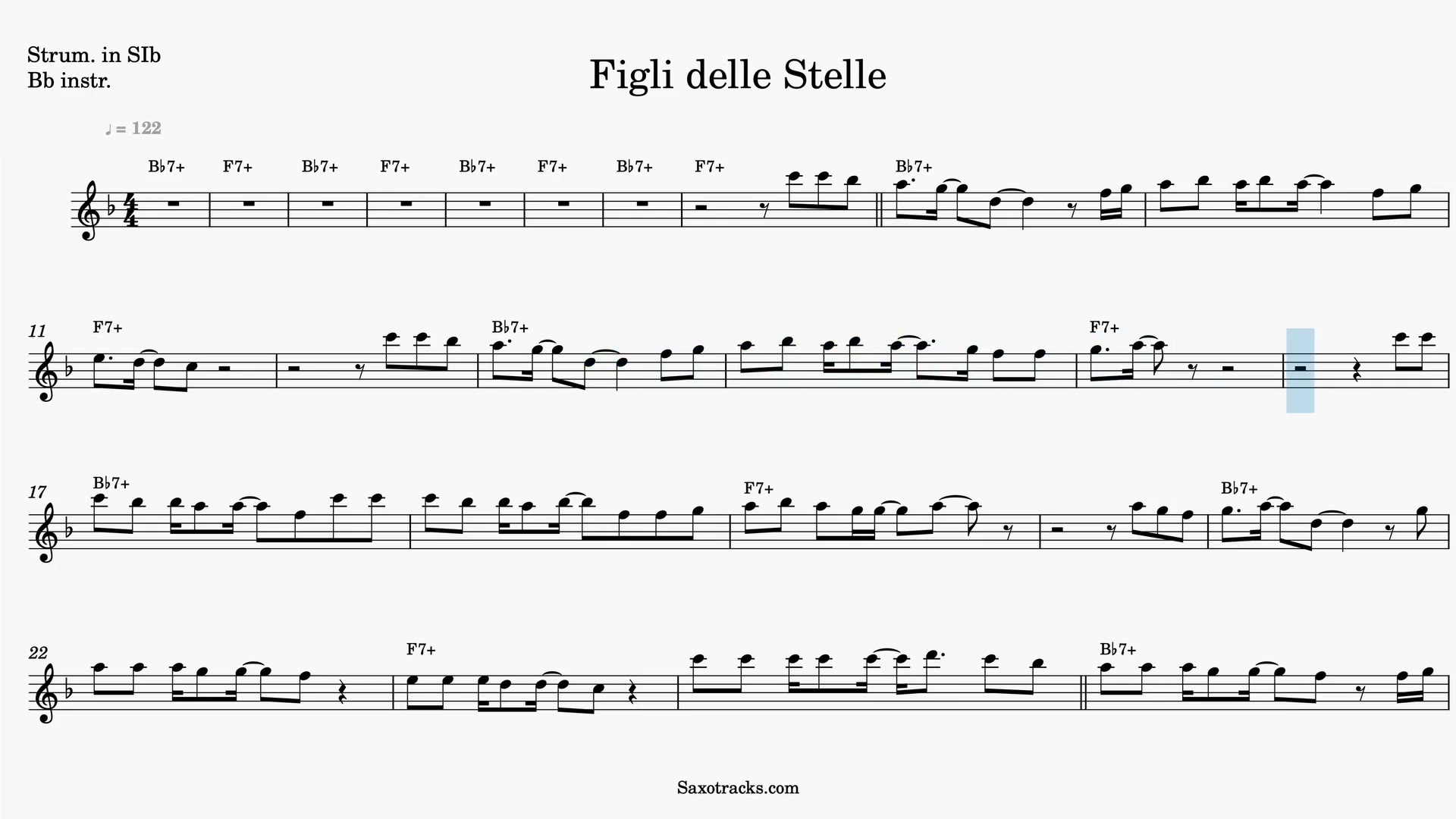 Figli delle Stelle — Prévia do vídeo de partitura em Sib
