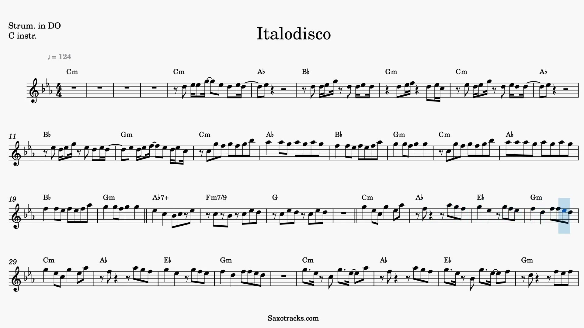 Italodisco — Anteprima video spartito in Do