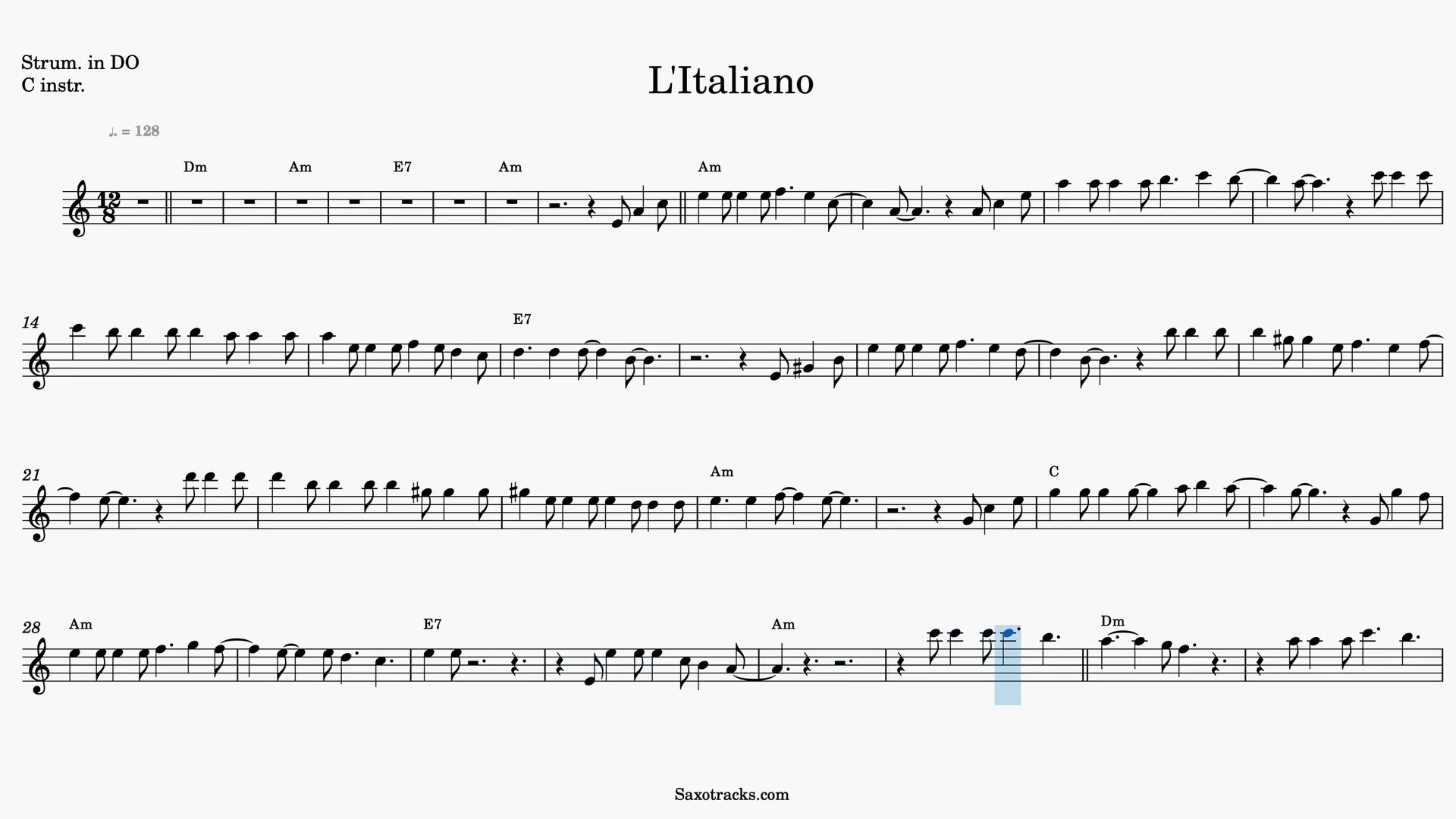 L'Italiano — Anteprima video spartito in Do