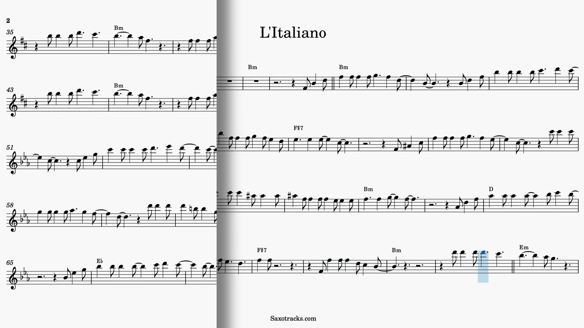 L'Italiano — Anteprima video spartito in Sib
