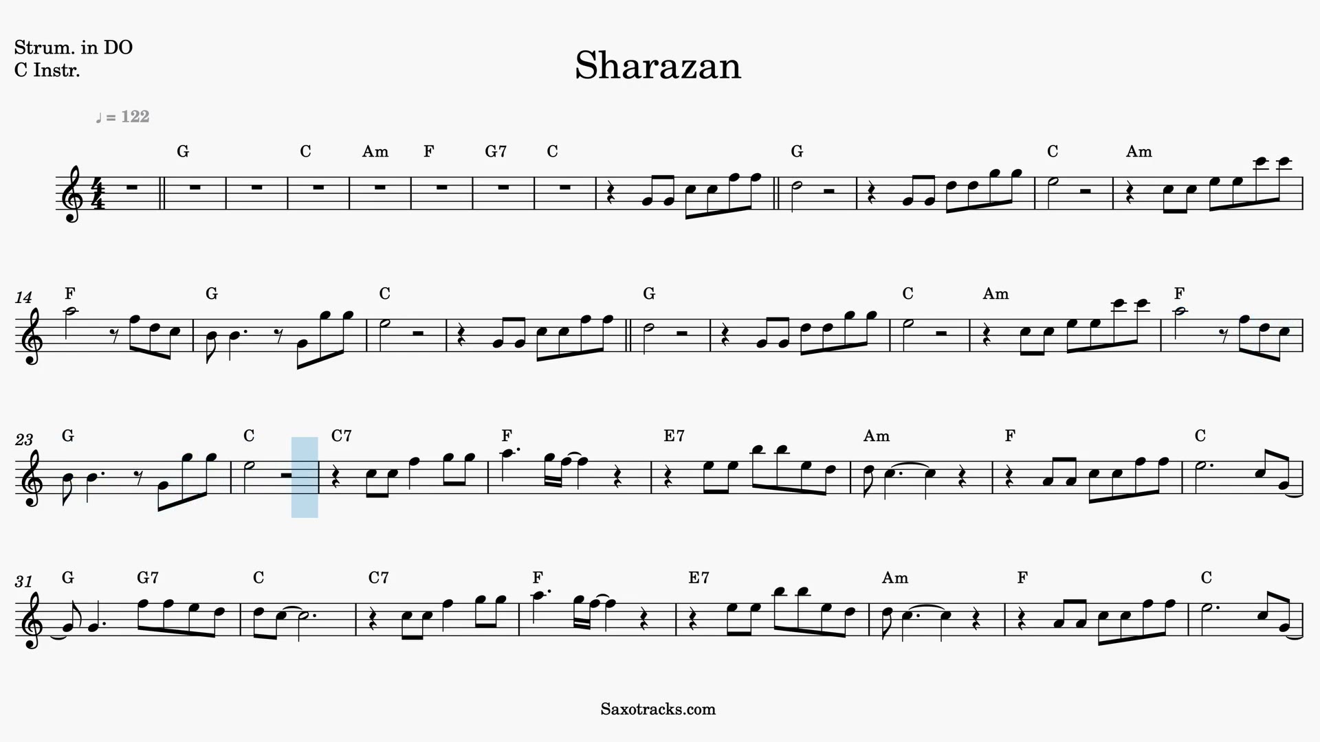 Sharazan — Video score preview in C