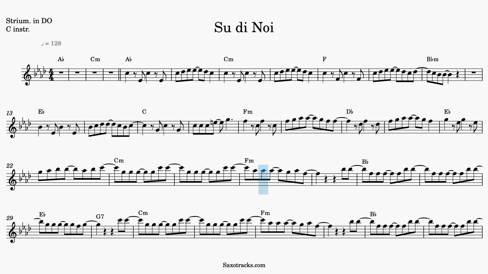 Su di Noi — Vista previa del video de partitura en Do