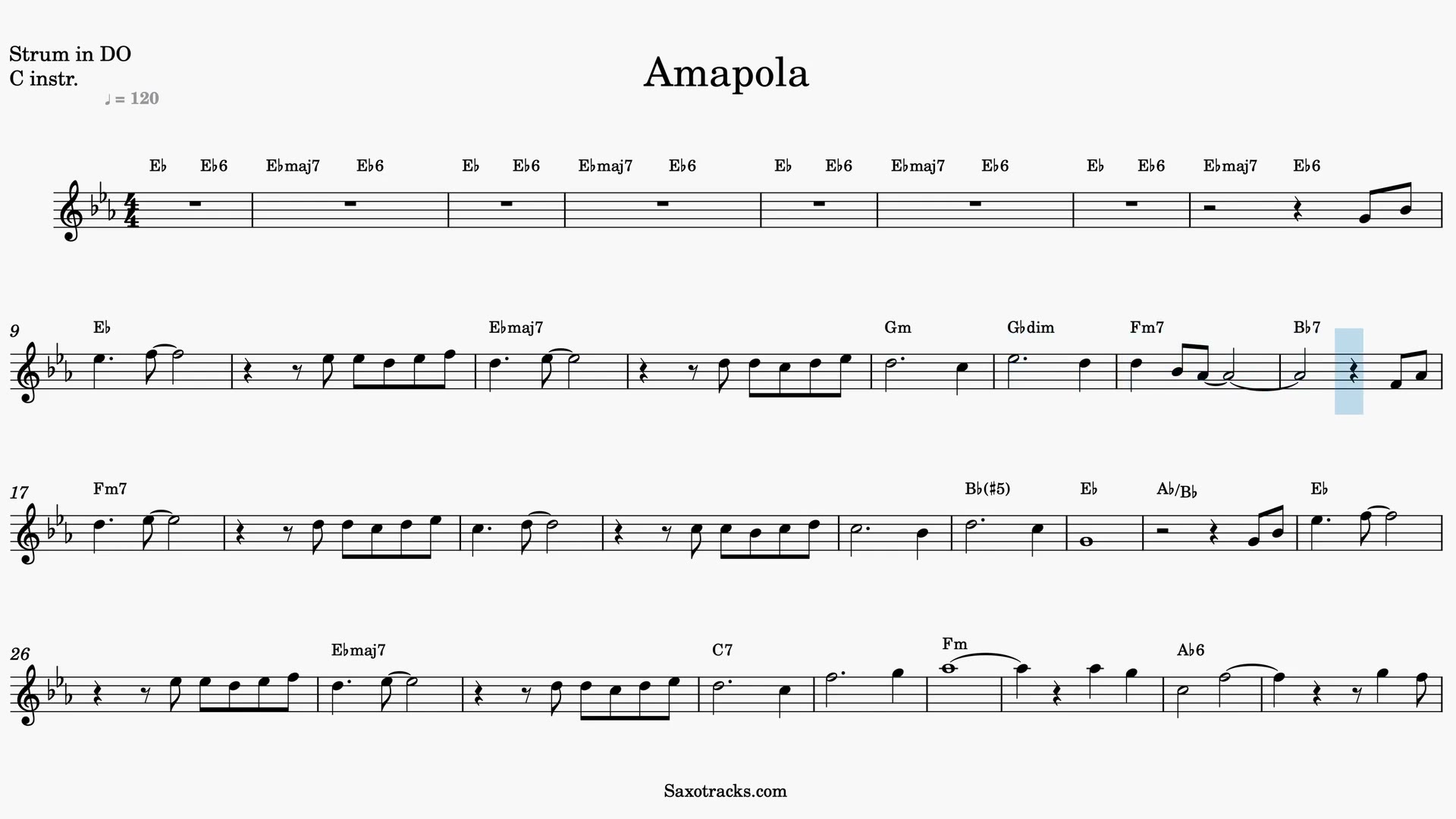Amapola — Anteprima video spartito in Do