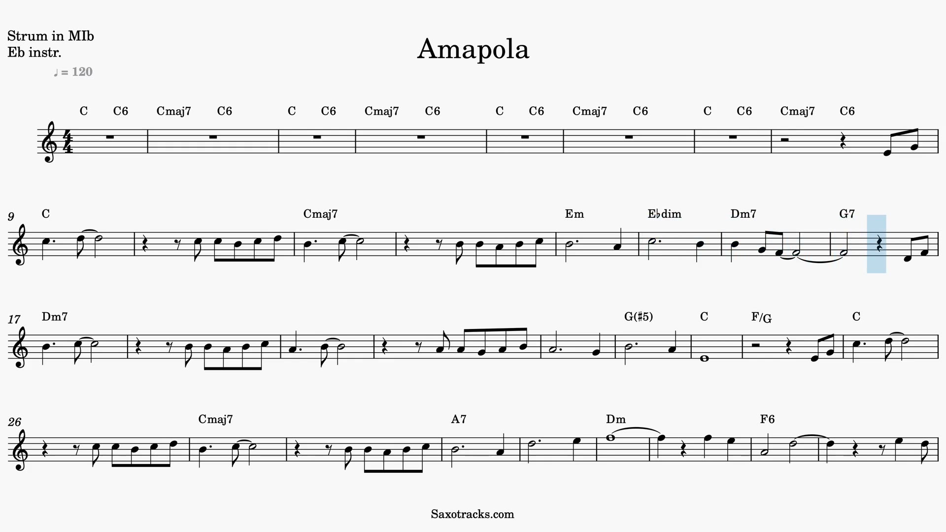 Amapola — Anteprima video spartito in Mib