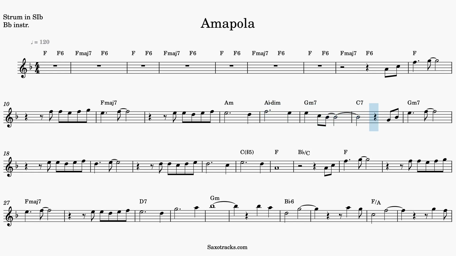 Amapola — Anteprima video spartito in Sib