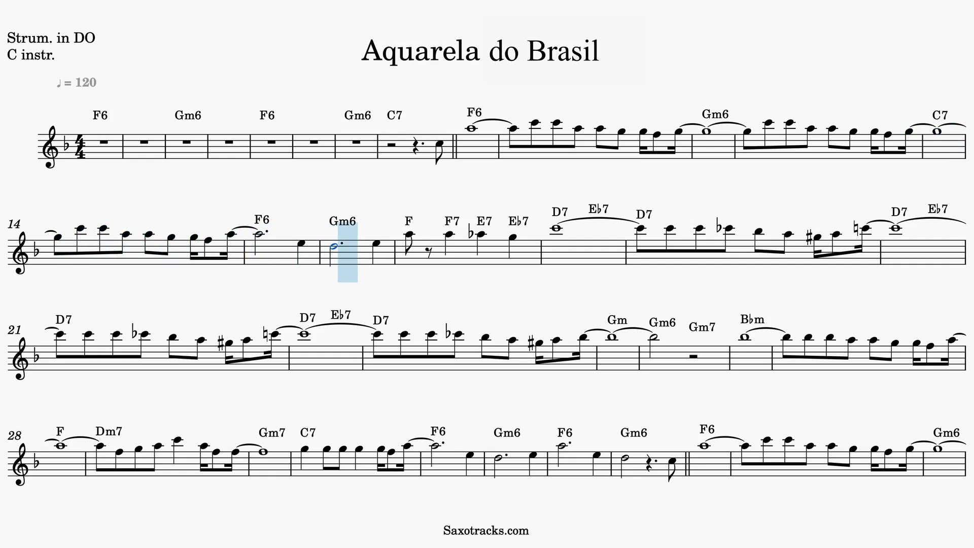 Aquarela do Brasil — Video-Notenvorschau in C