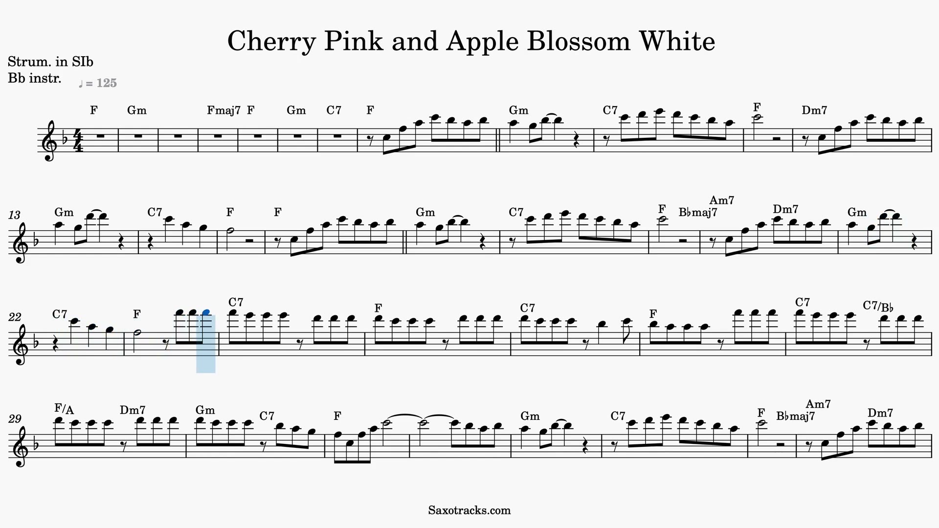 Cherry Pink and Apple Blossom White — Video-Notenvorschau in B