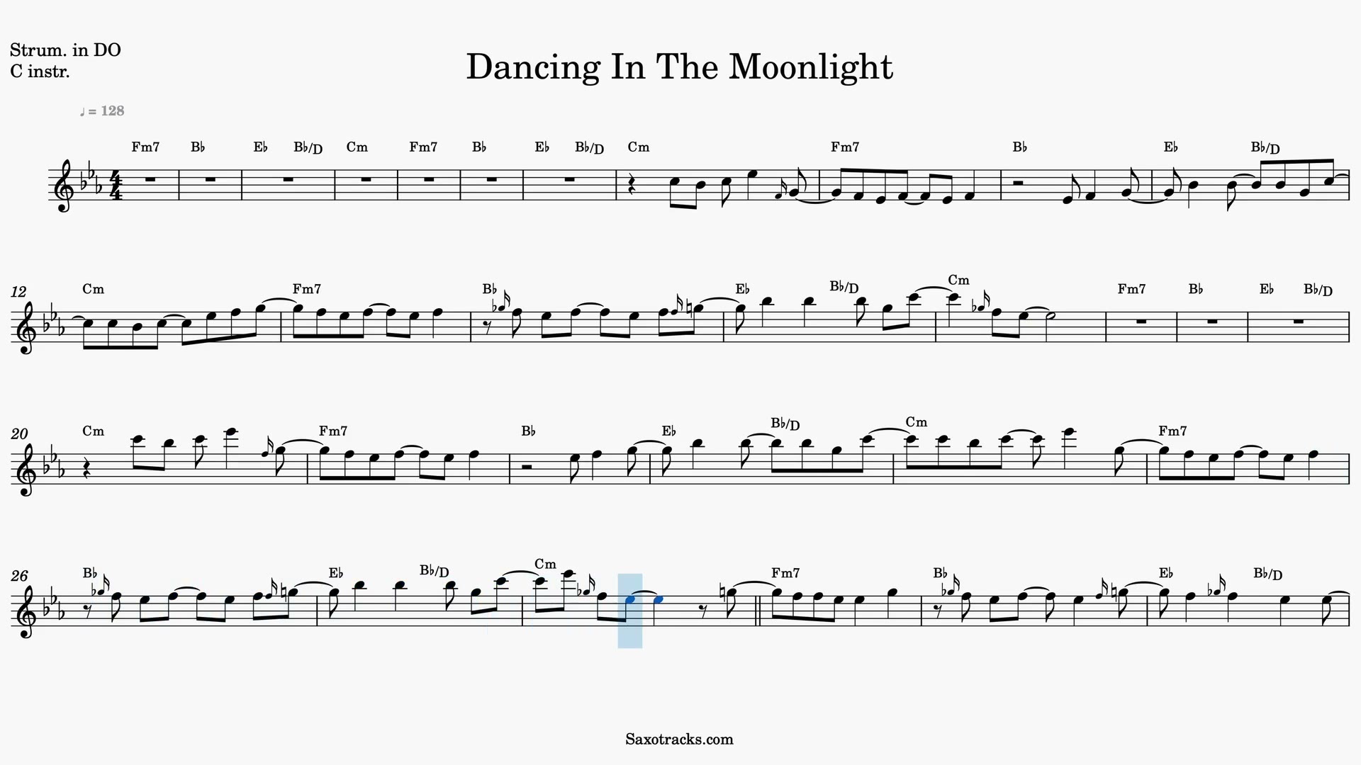 Dancing in the Moonlight — Anteprima video spartito in Do