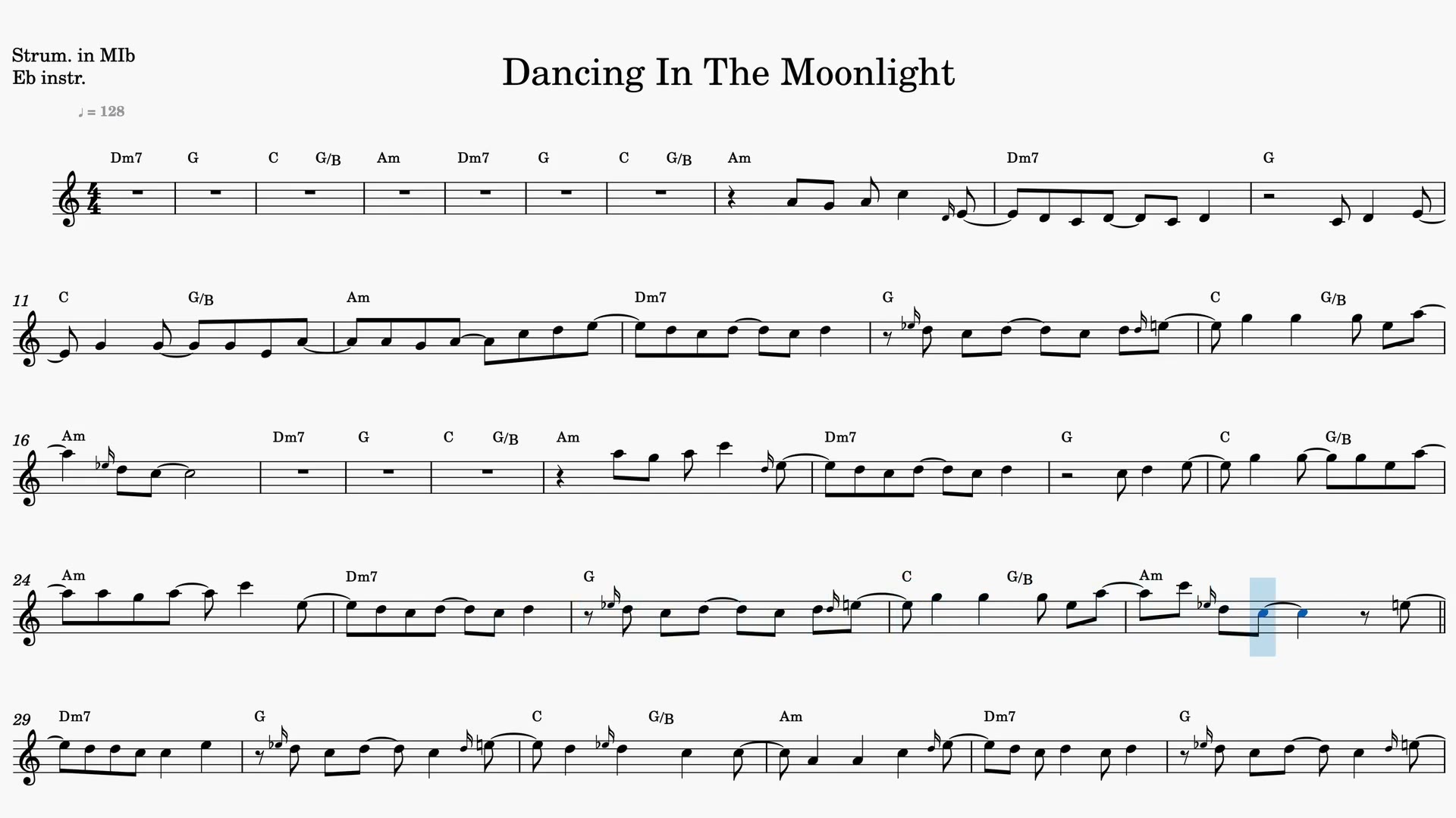 Dancing in the Moonlight — Anteprima video spartito in Mib