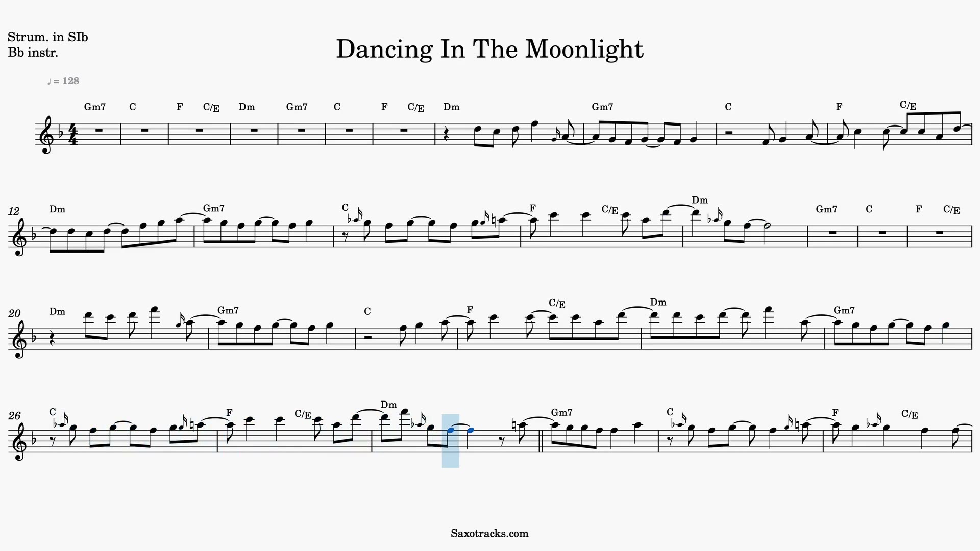 Dancing in the Moonlight — Anteprima video spartito in Sib