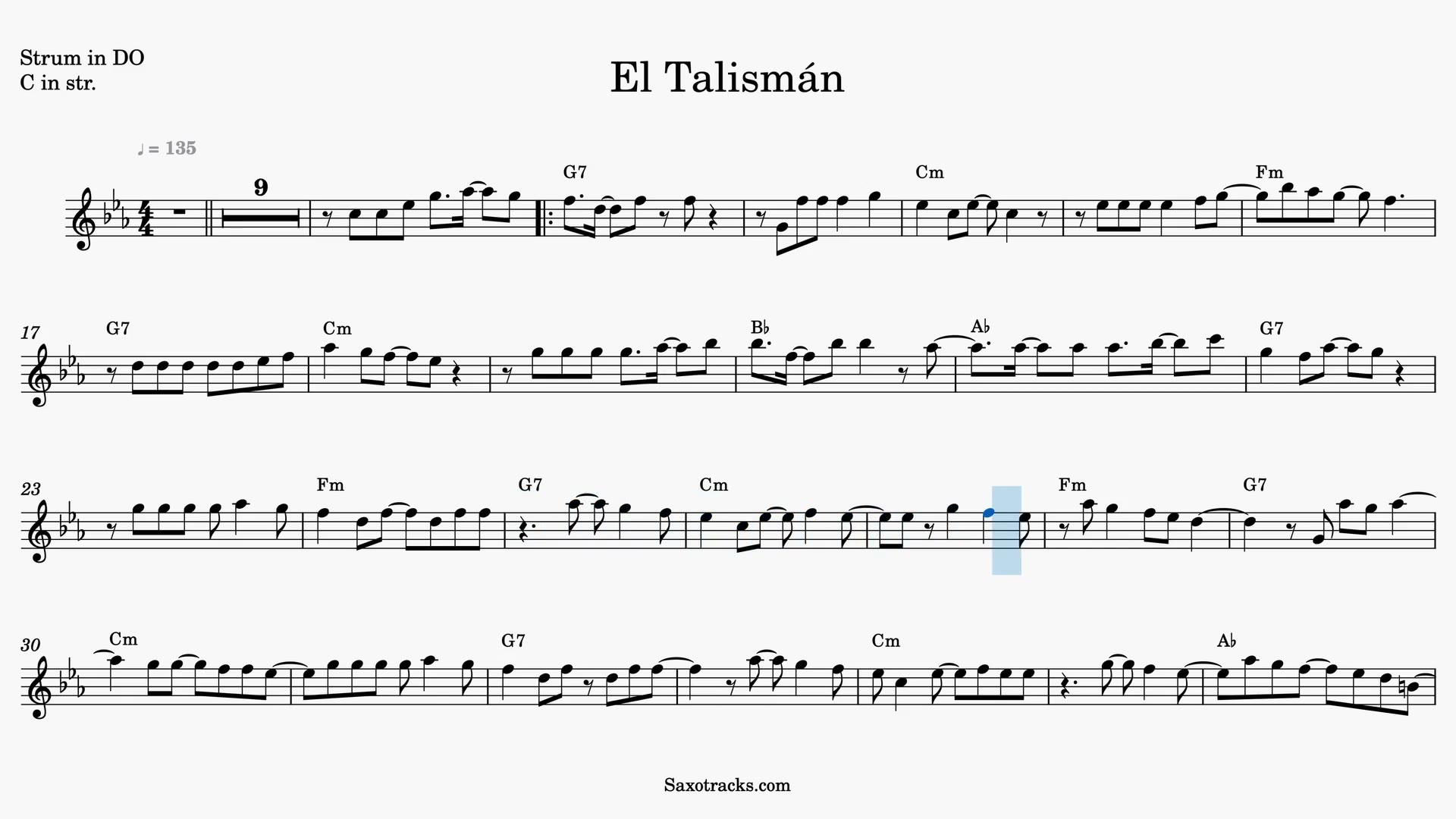 El Talismán — Prévia do vídeo de partitura em Dó