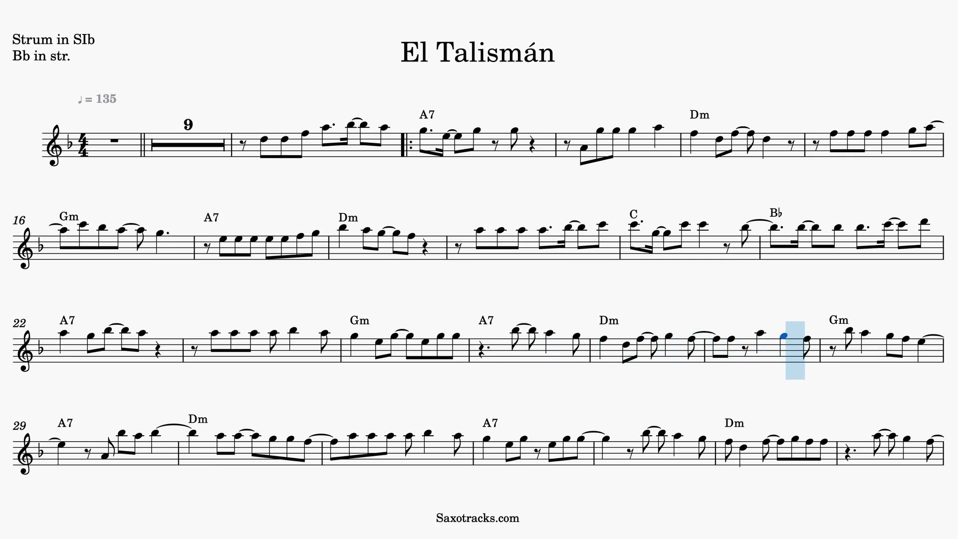 El Talismán — Prévia do vídeo de partitura em Sib