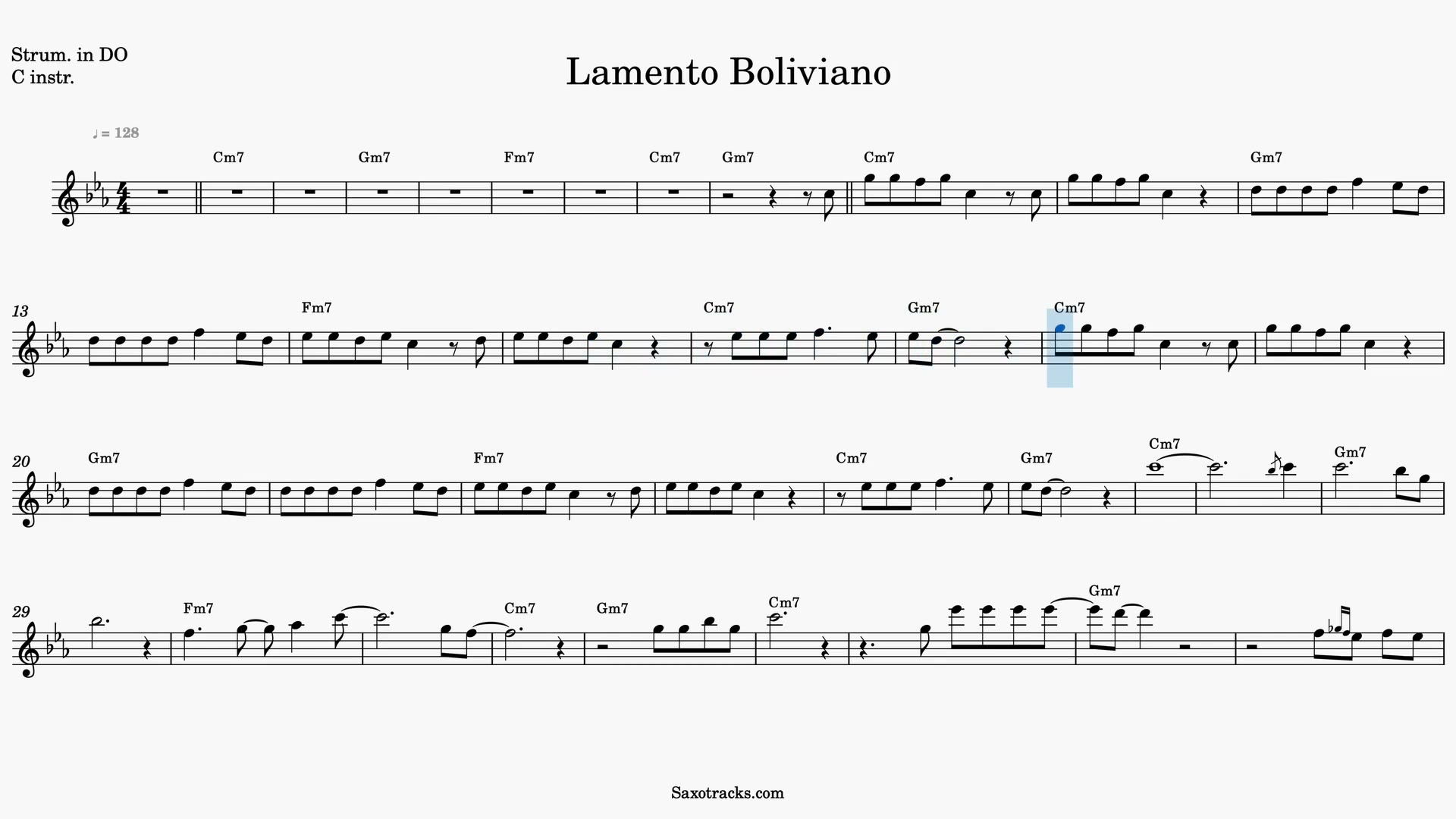 Lamento Boliviano — Prévia do vídeo de partitura em Dó