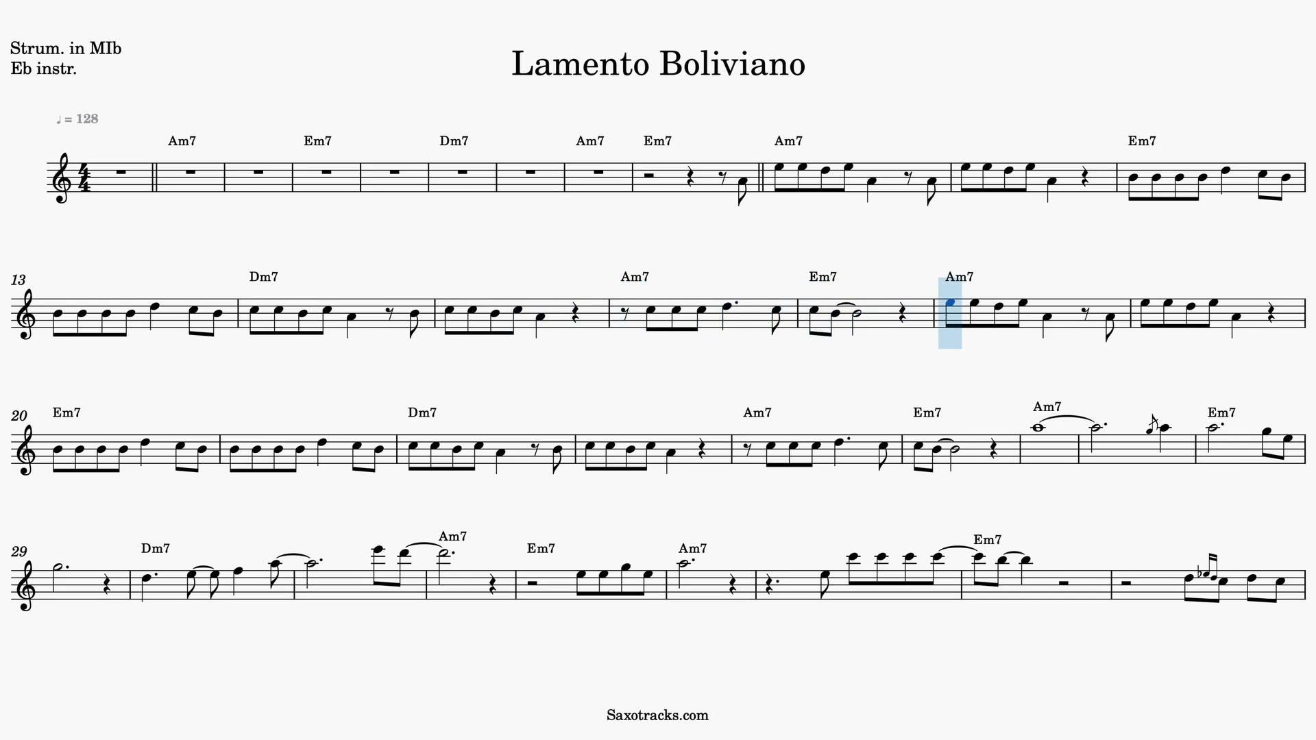 Lamento Boliviano — Prévia do vídeo de partitura em Mib