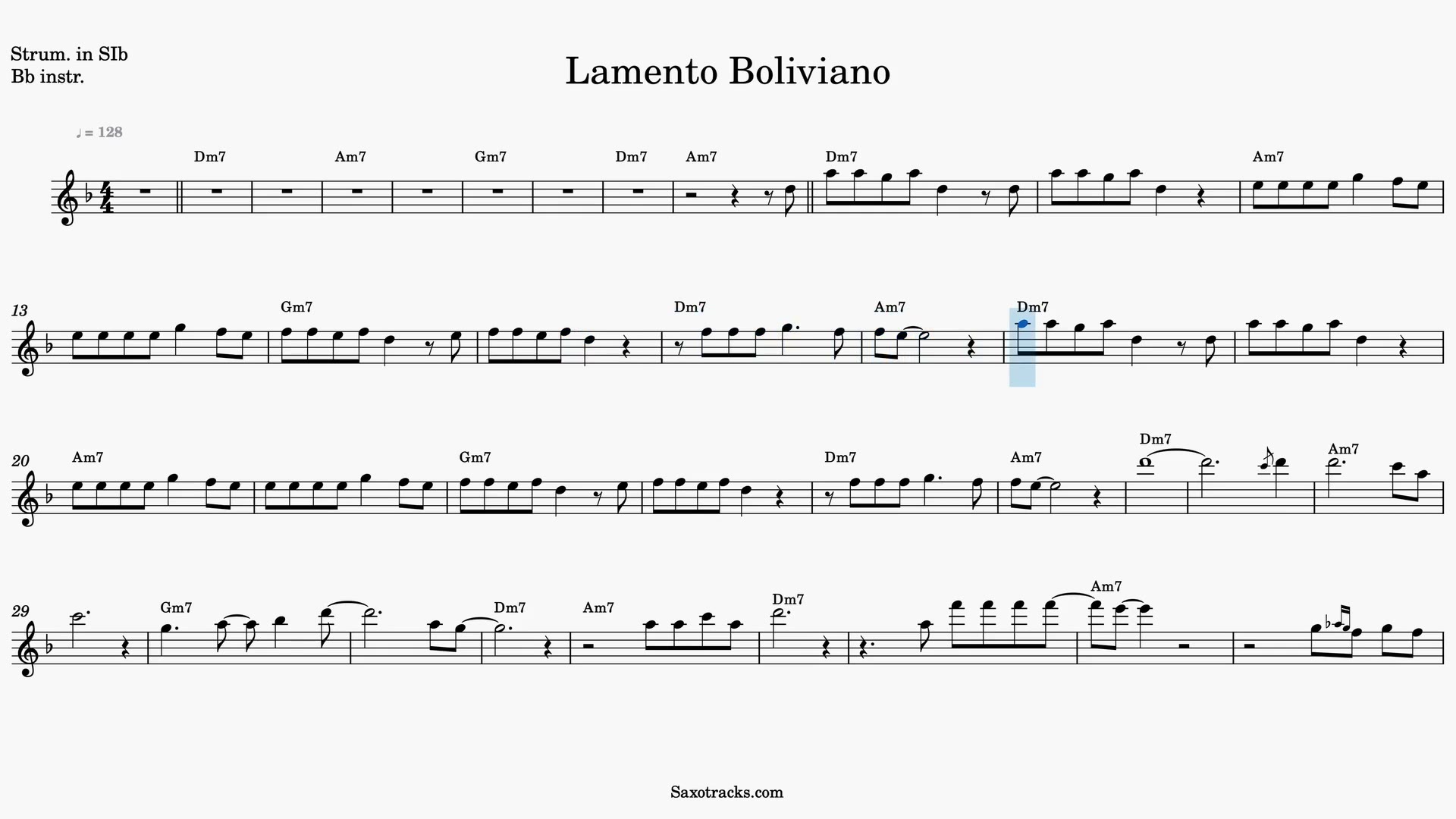 Lamento Boliviano — Prévia do vídeo de partitura em Sib