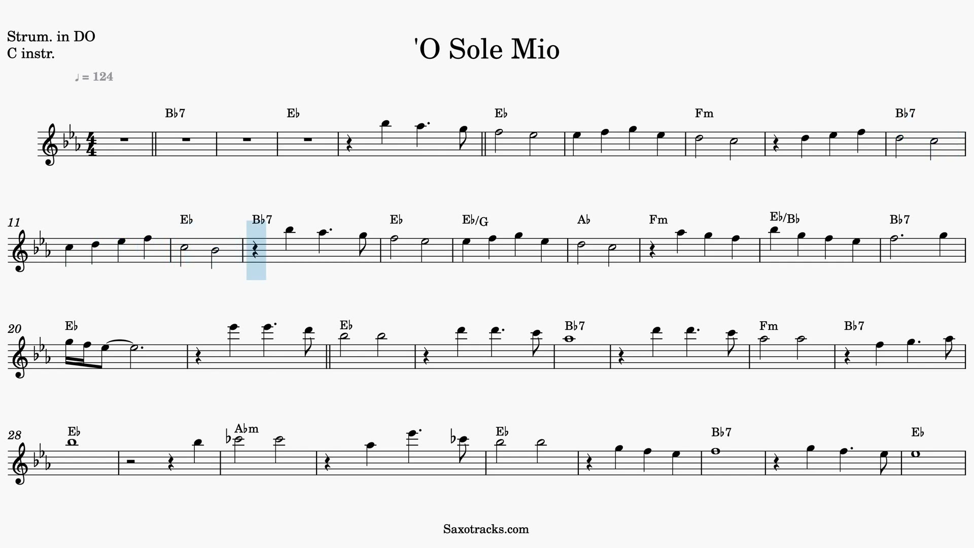 'O Sole Mio — Anteprima video spartito in Do