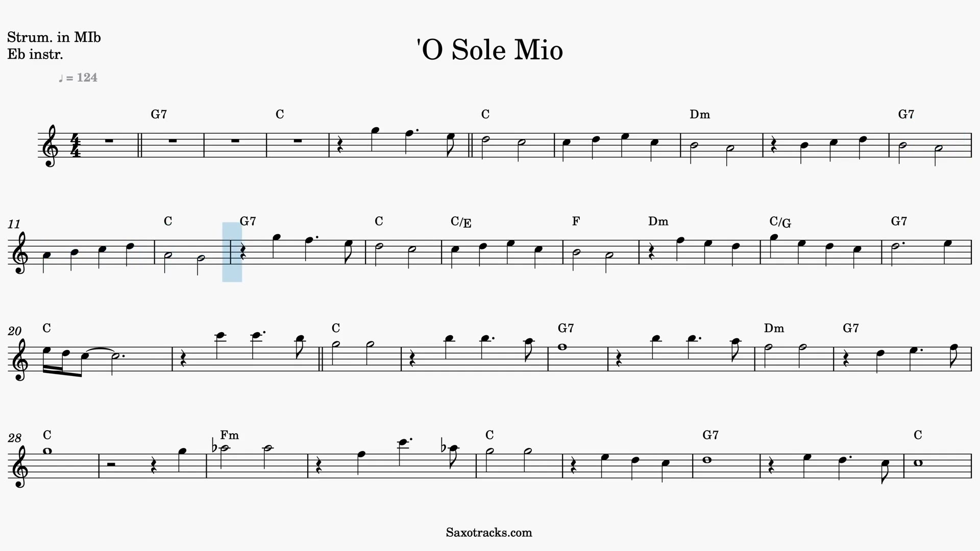 'O Sole Mio — Anteprima video spartito in Mib