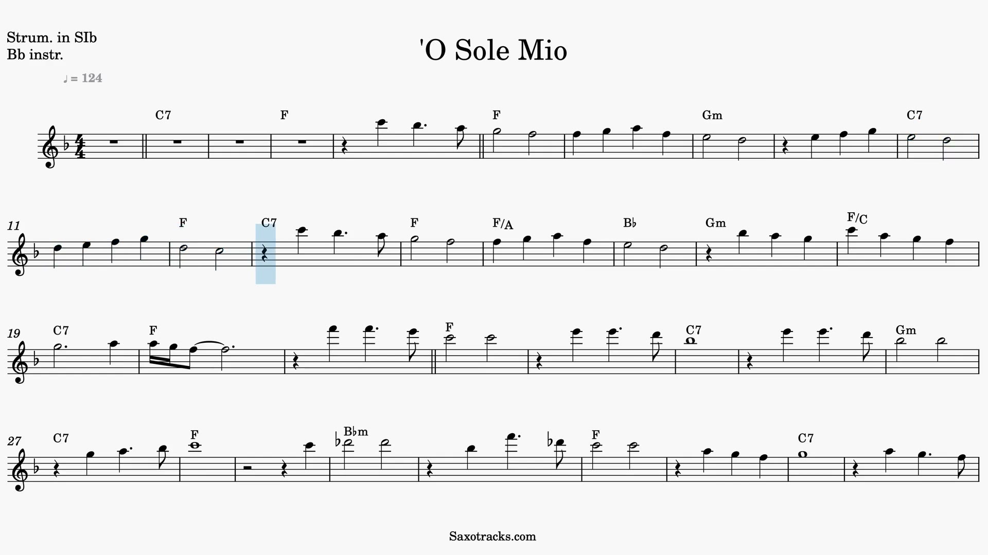 'O Sole Mio — Anteprima video spartito in Sib