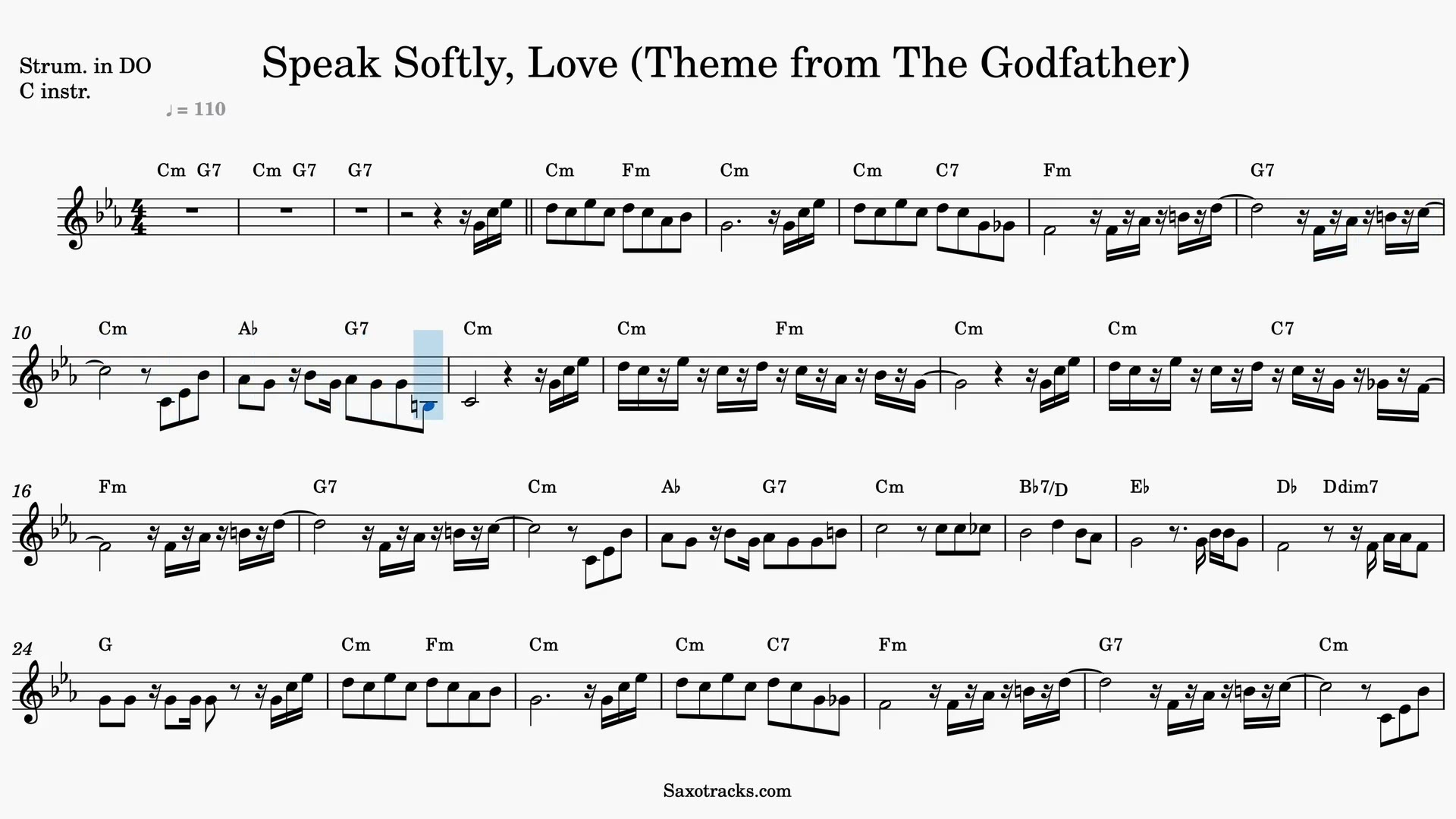 Speak Softly, Love (Theme from The Godfather) — Anteprima video spartito in Do