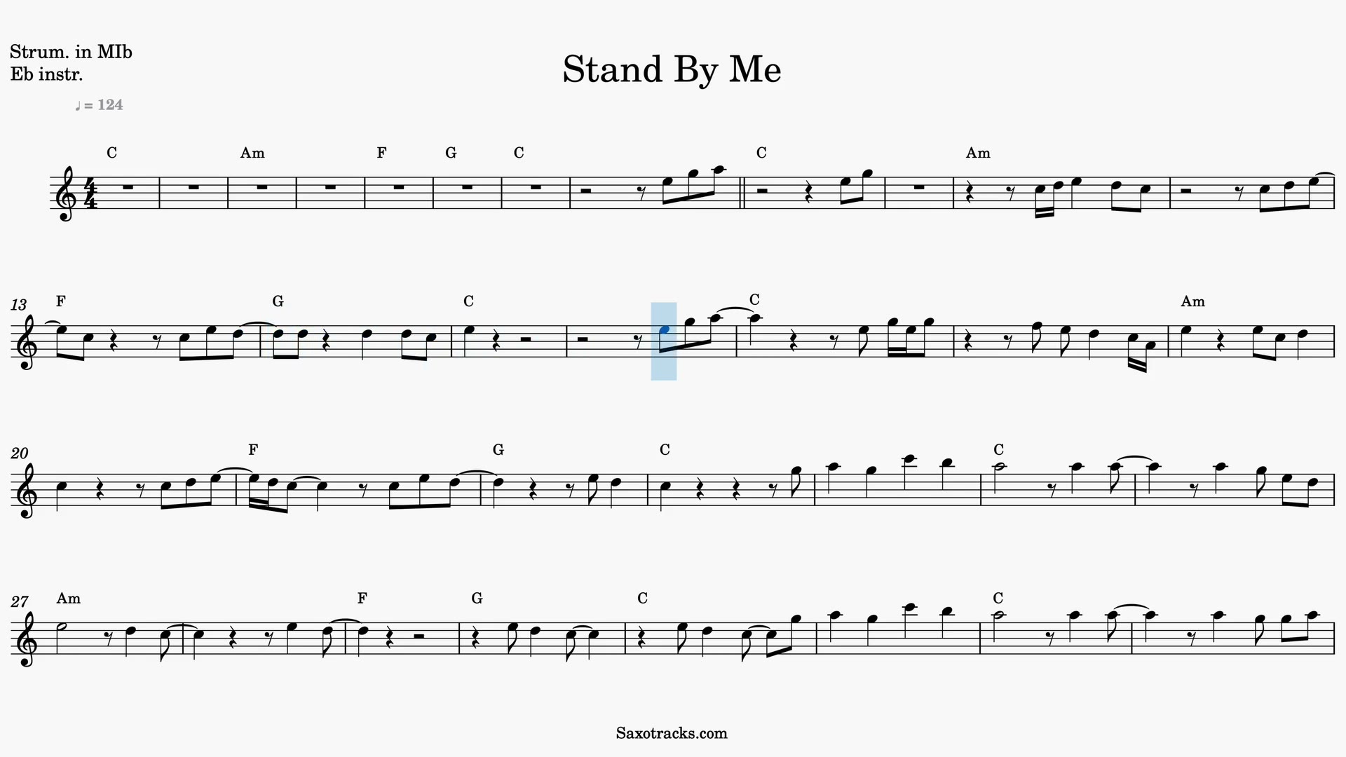 Stand by Me — Anteprima video spartito in Mib