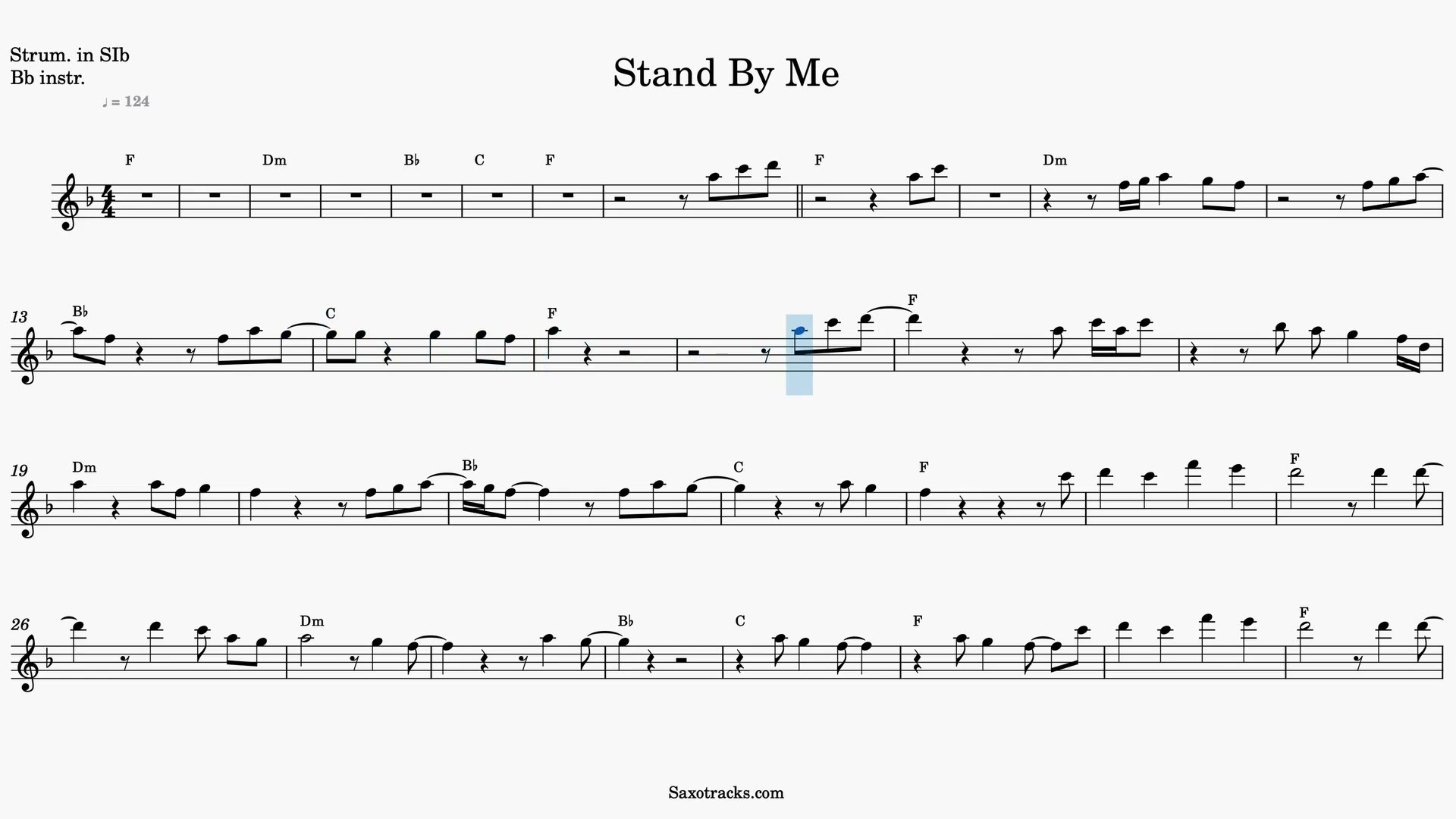 Stand by Me — Anteprima video spartito in Sib