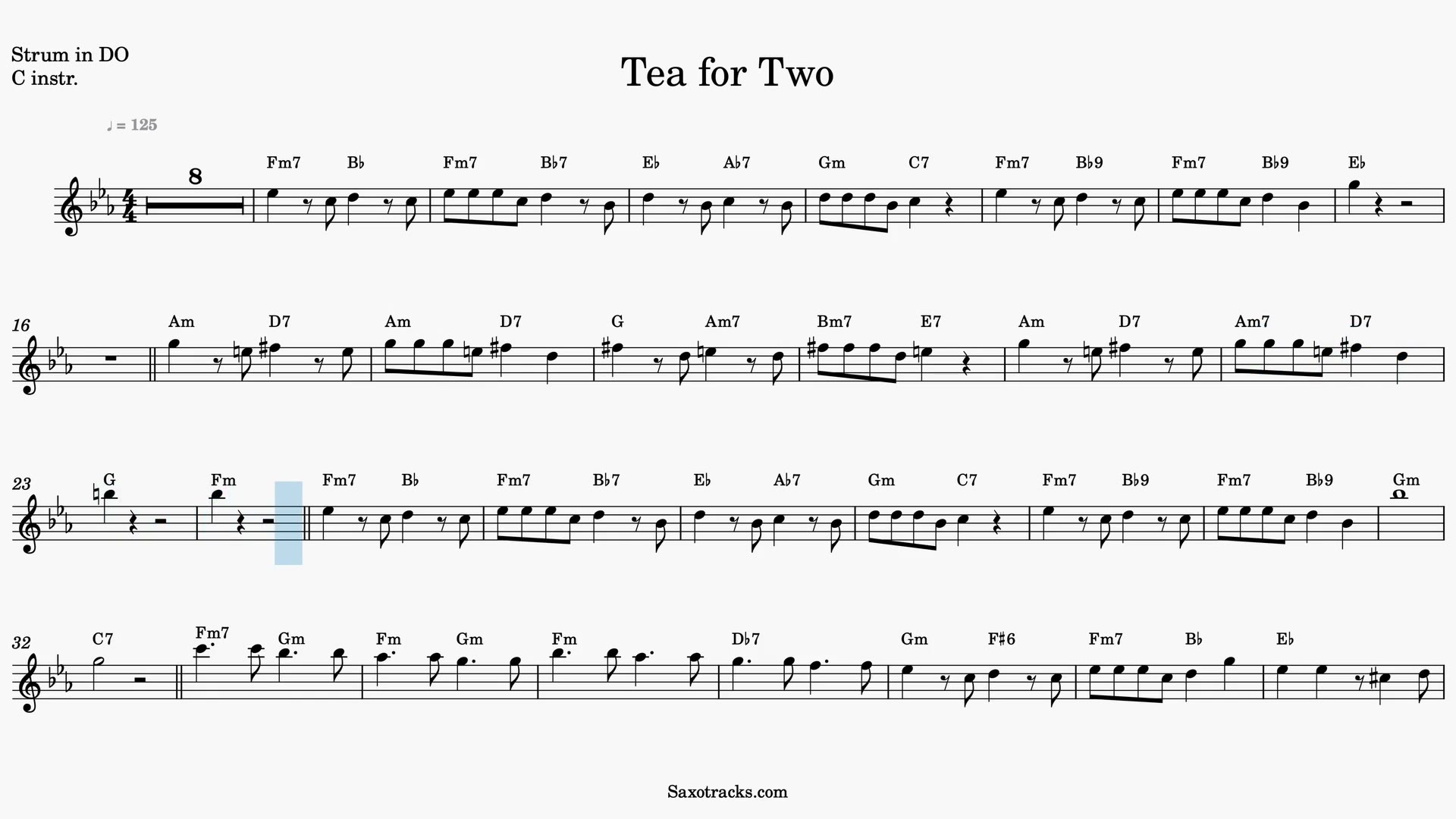 Tea for Two — Anteprima video spartito in Do
