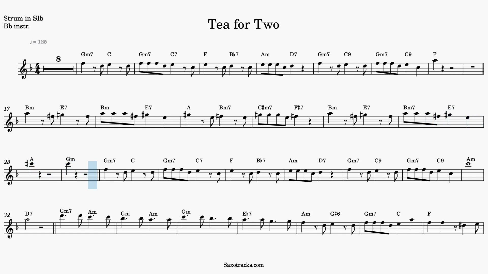 Tea for Two — Anteprima video spartito in Sib