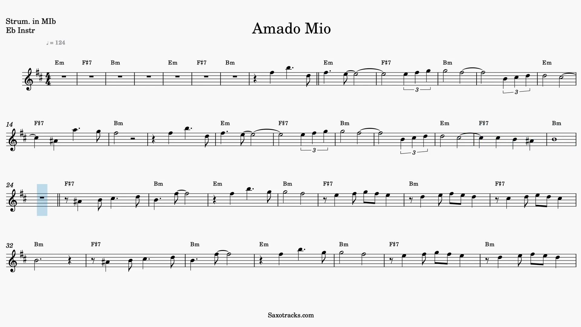 Amado Mío — Anteprima video spartito in Mib