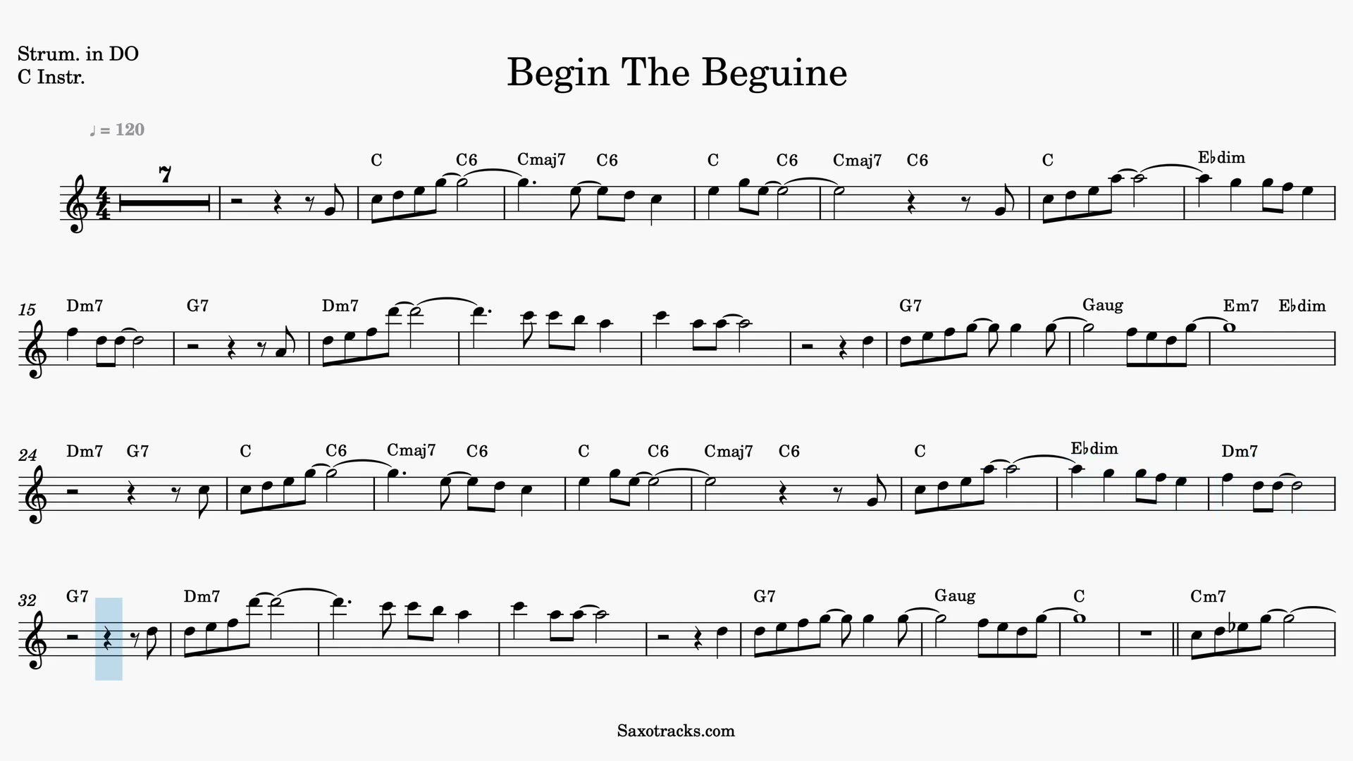 Begin the Beguine — Anteprima video spartito in Do