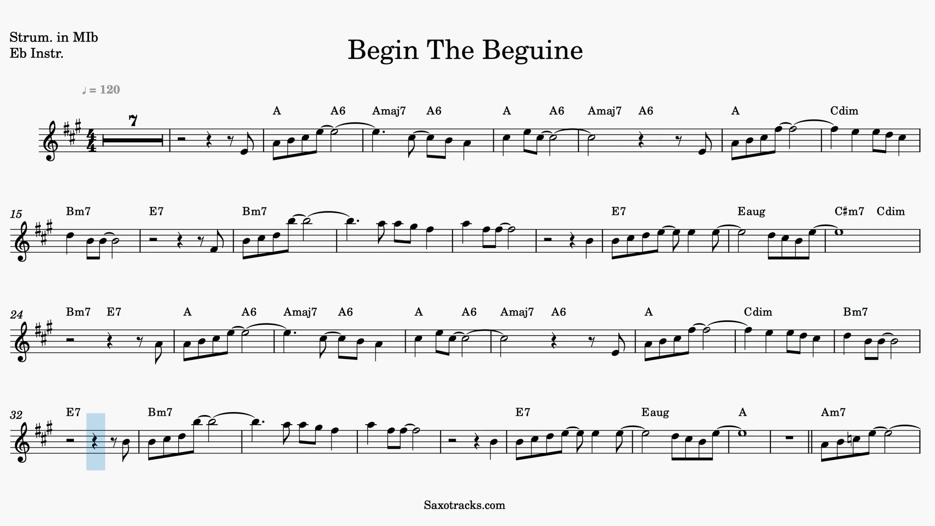 Begin the Beguine — Anteprima video spartito in Mib