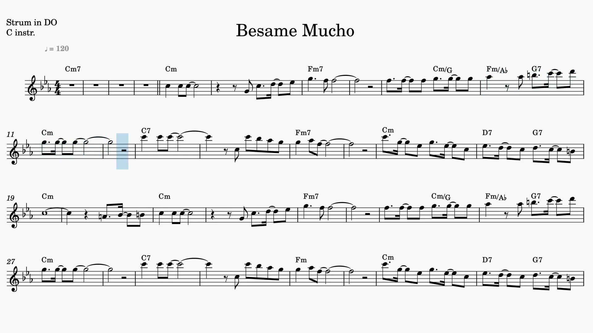 Bésame Mucho — Vista previa del video de partitura en Do