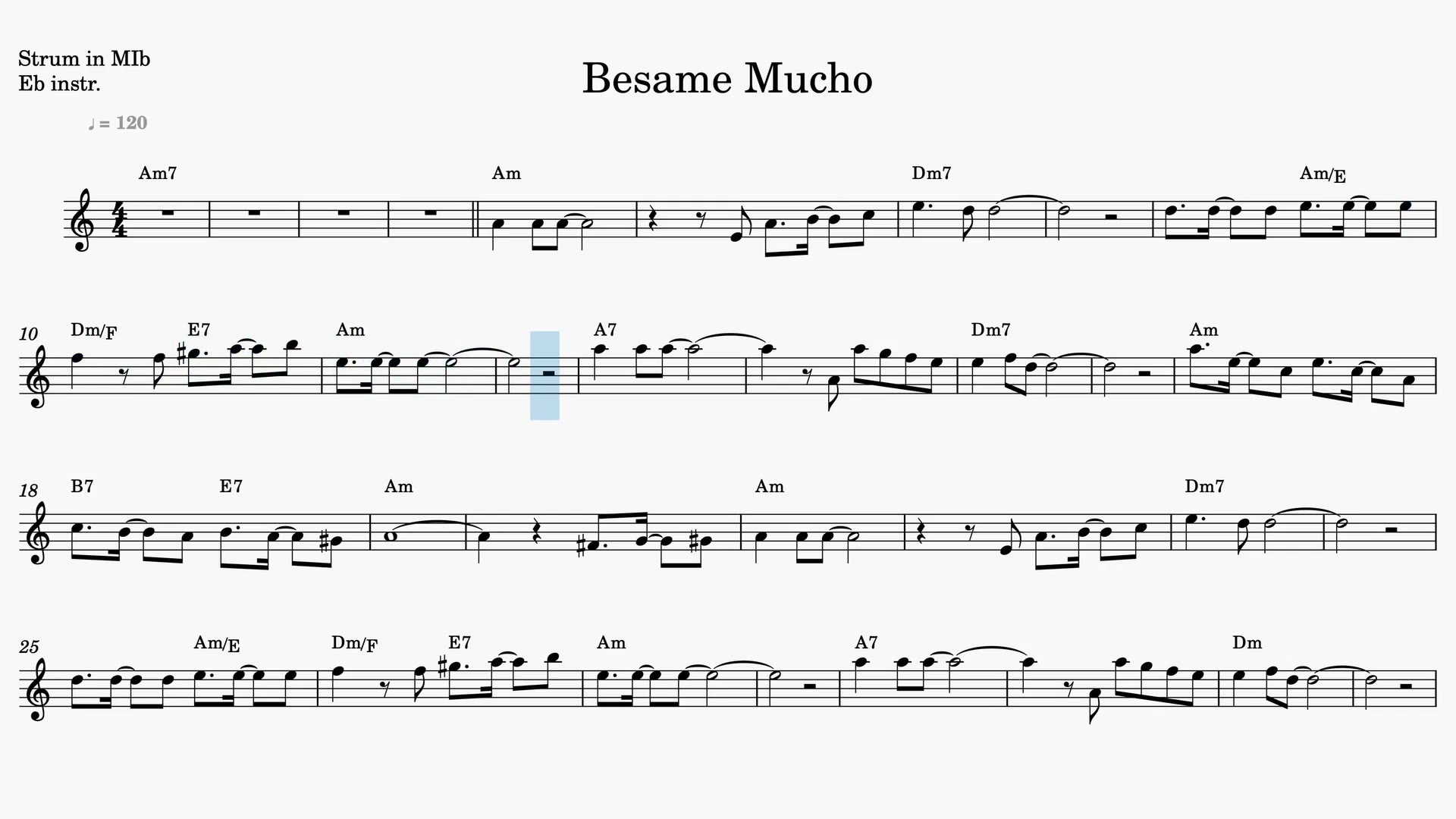Bésame Mucho — Vista previa del video de partitura en Mib