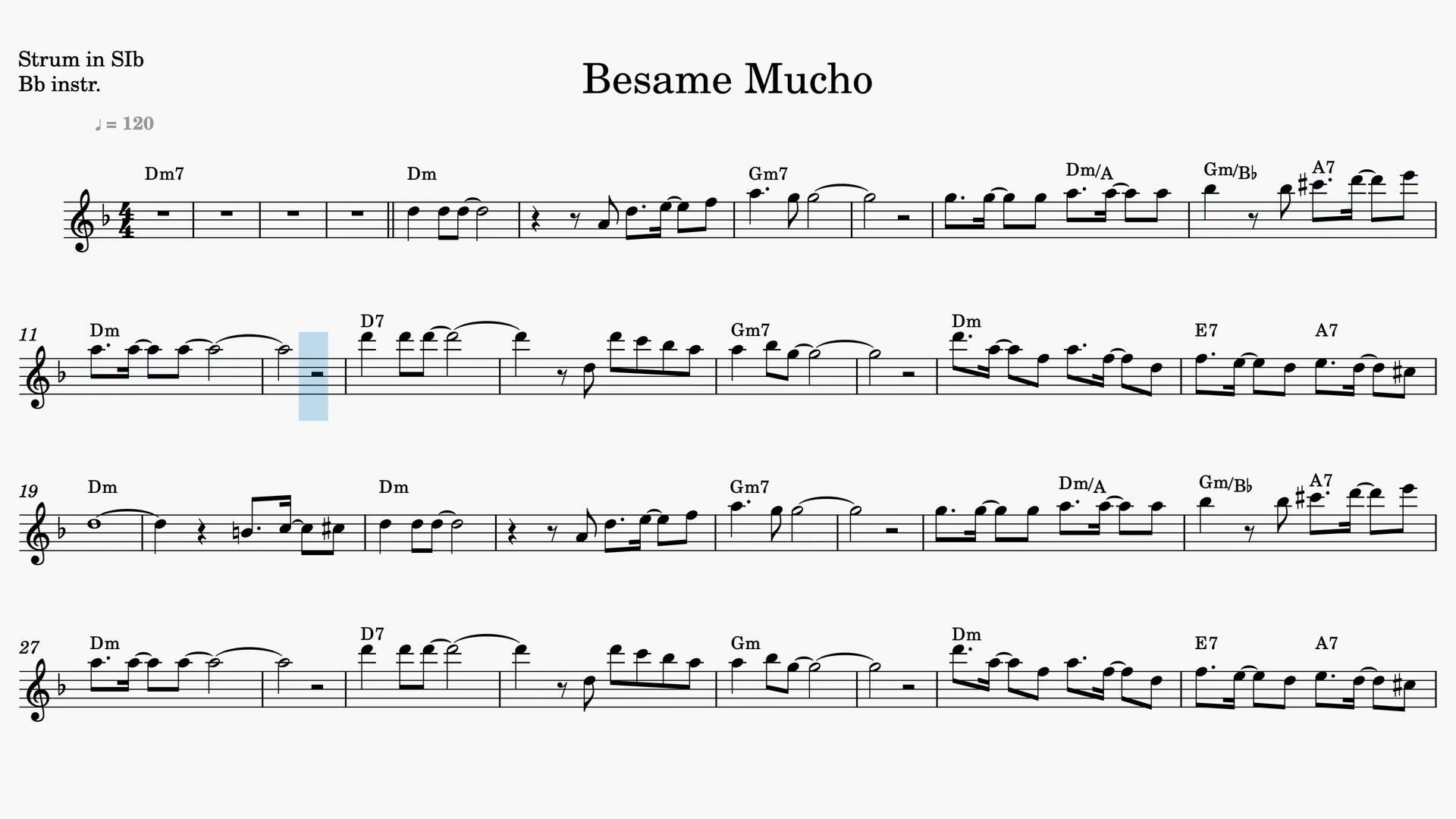 Bésame Mucho — Vista previa del video de partitura en Sib