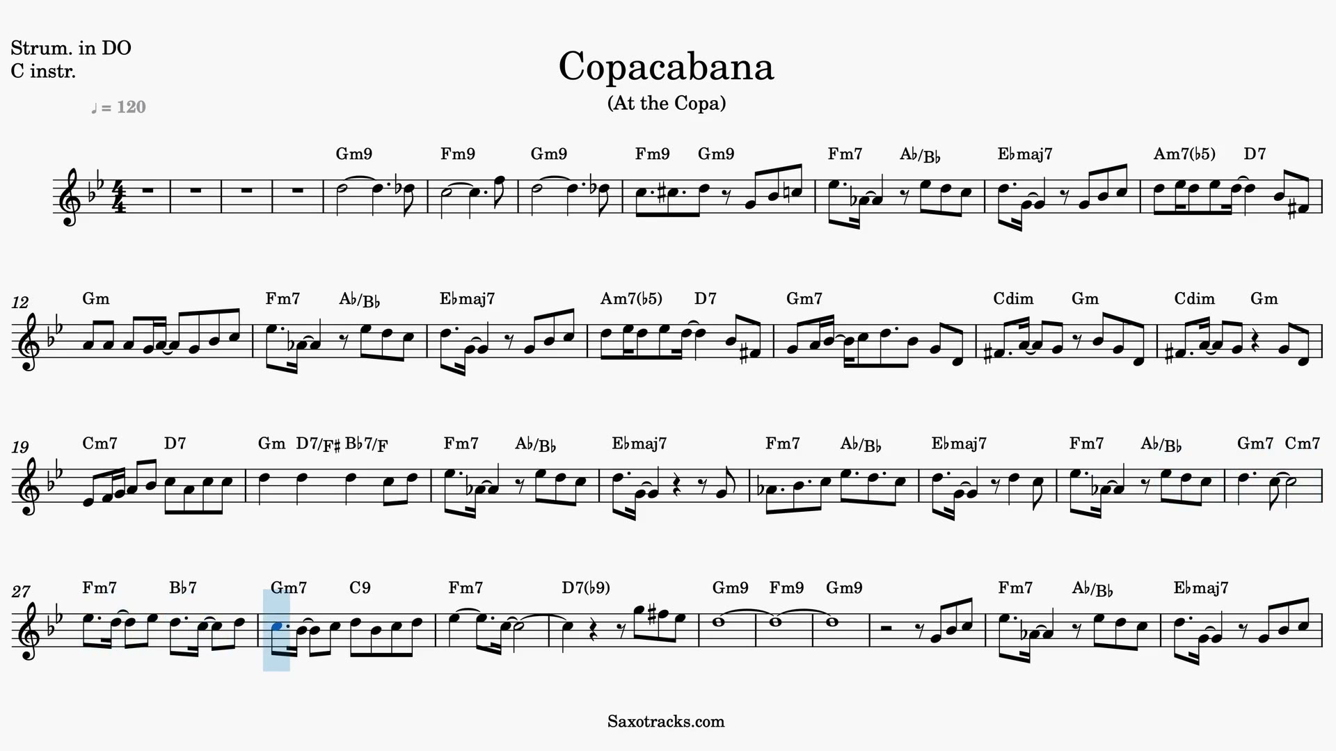 Copacabana (At the Copa) — Anteprima video spartito in Do