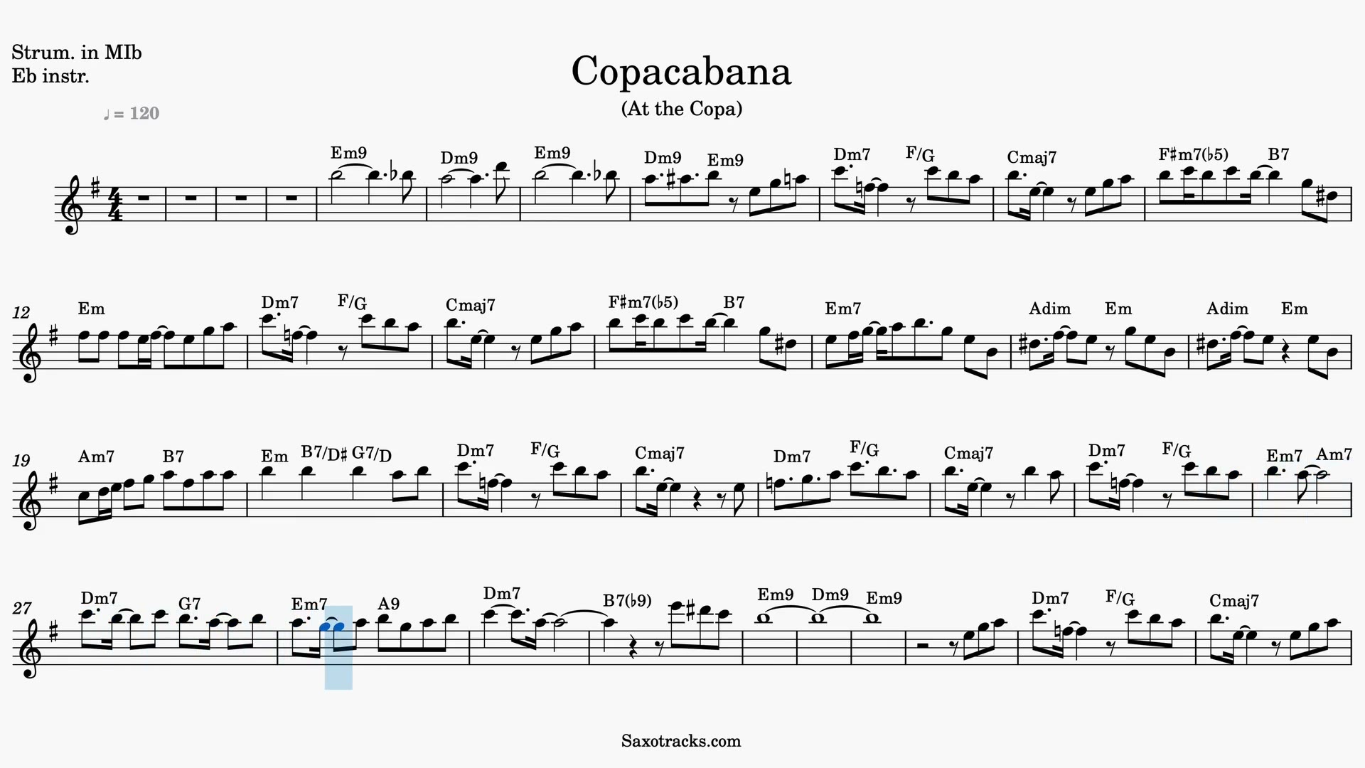 Copacabana (At the Copa) — Anteprima video spartito in Mib