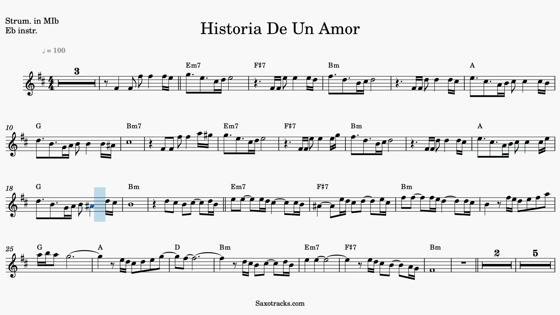 Historia de un Amor — Video-Notenvorschau in Es