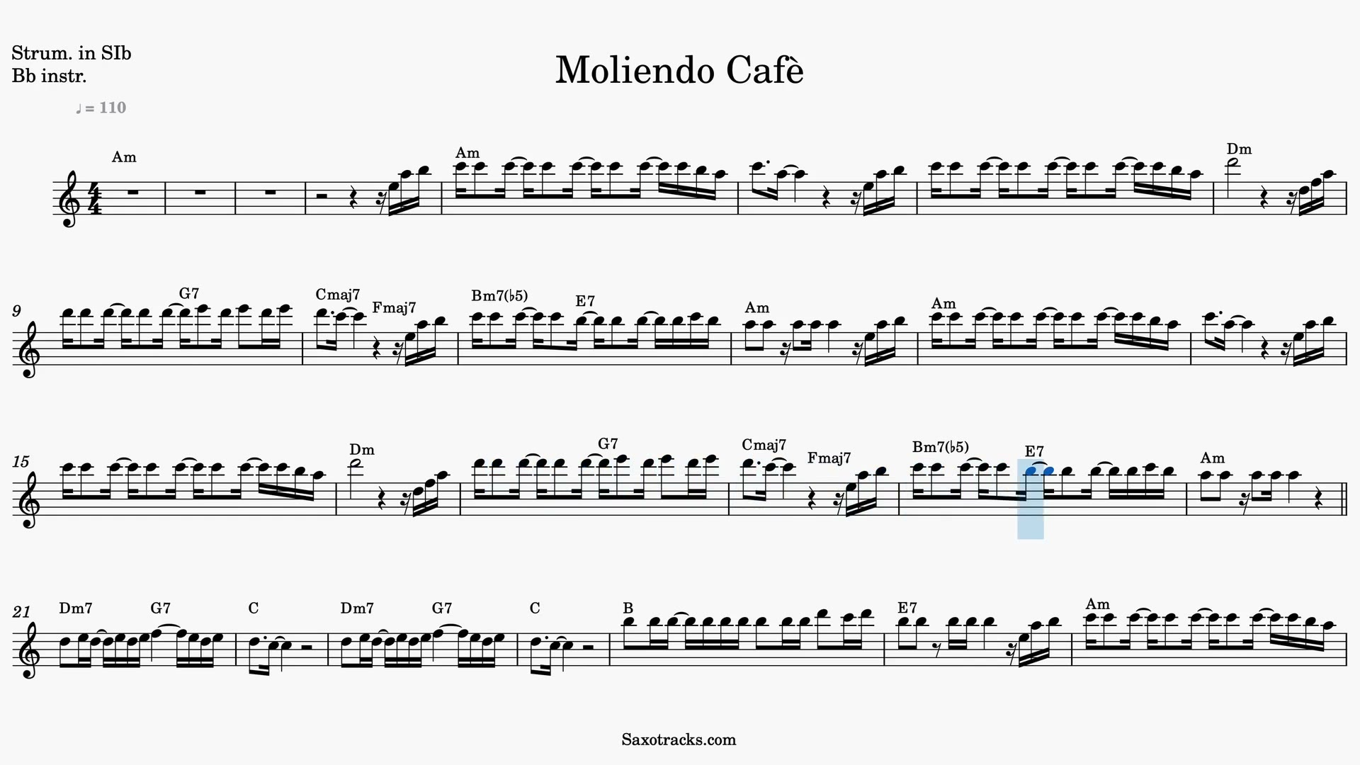 Moliendo Café — Anteprima video spartito in Sib