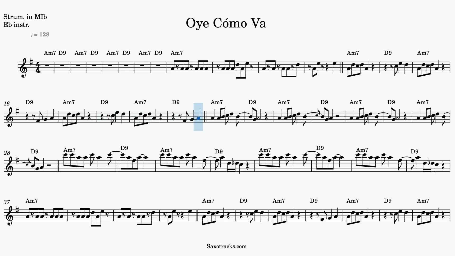 Oye Cómo Va — Video-Notenvorschau in Es