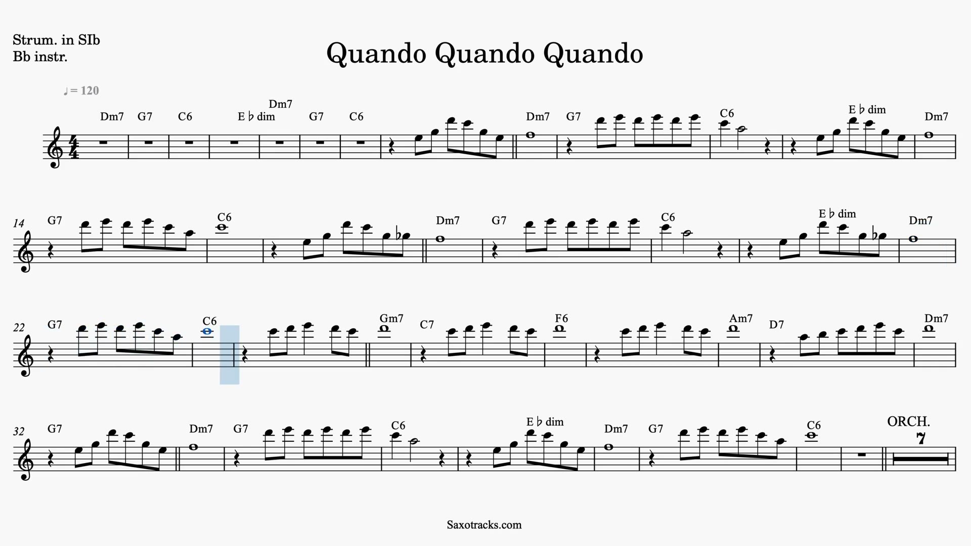 Quando, Quando, Quando — Anteprima video spartito in Sib