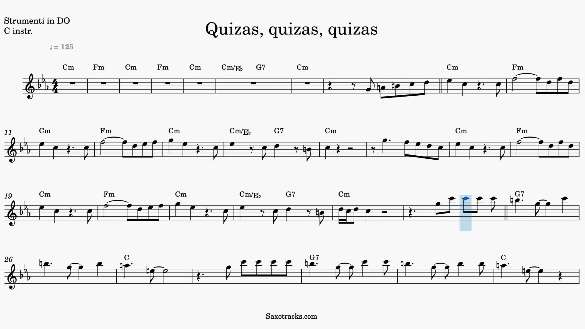Quizás, Quizás, Quizás — Anteprima video spartito in Do