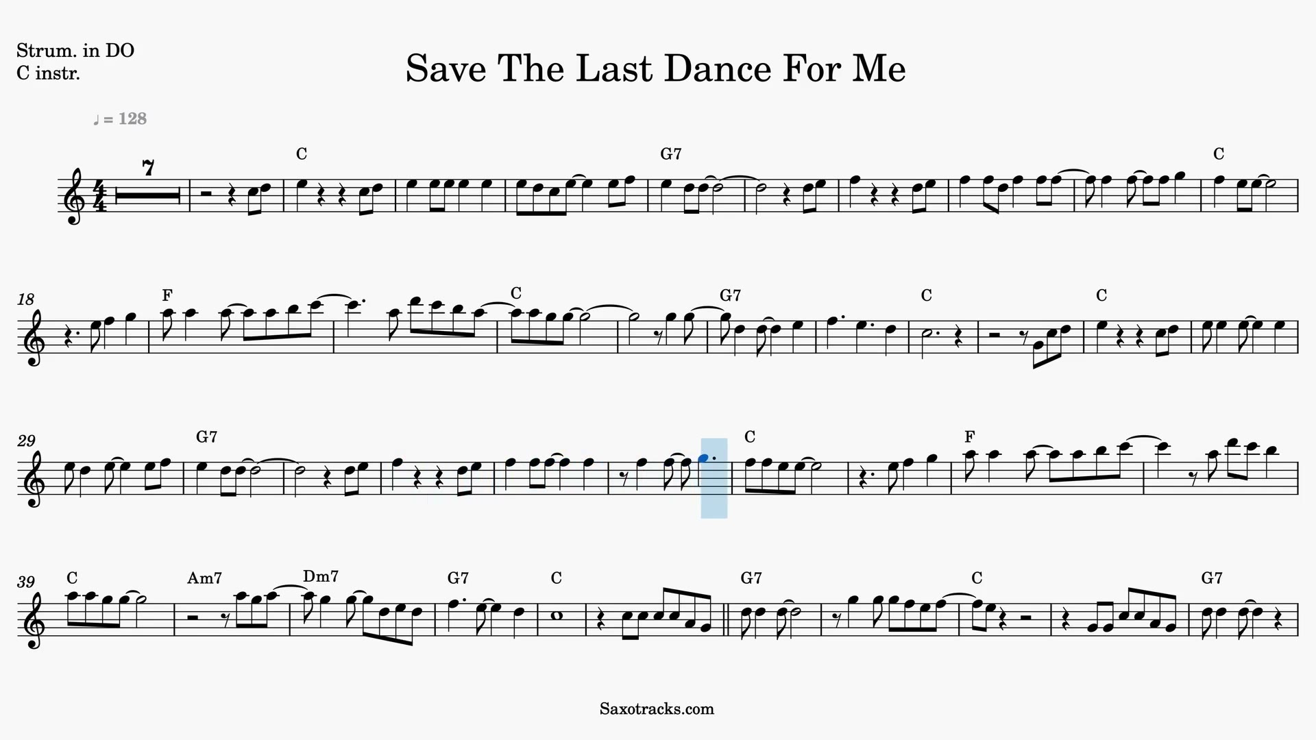 Save the Last Dance for Me — Anteprima video spartito in Do