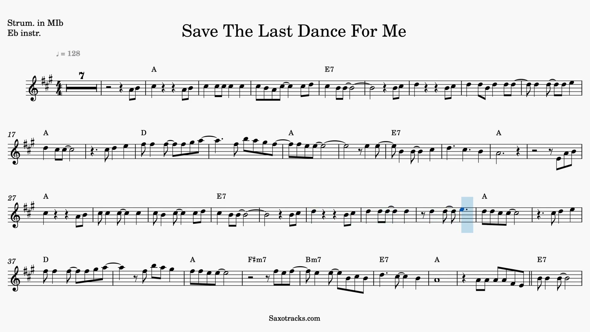 Save the Last Dance for Me — Anteprima video spartito in Mib